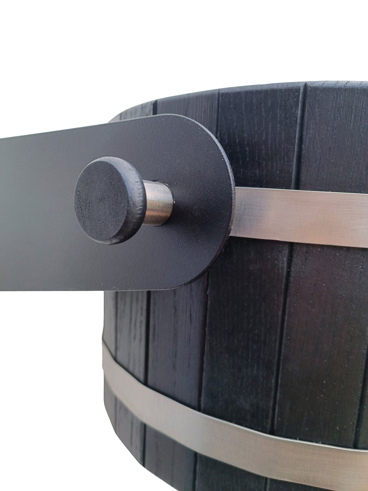 Black oak self spilling bucket 12l with black stainless steel holders