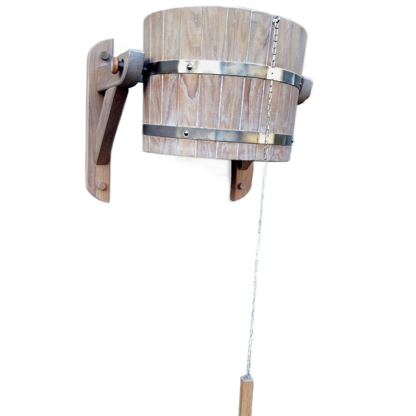 Bleached oak sauna bucket shower 20l