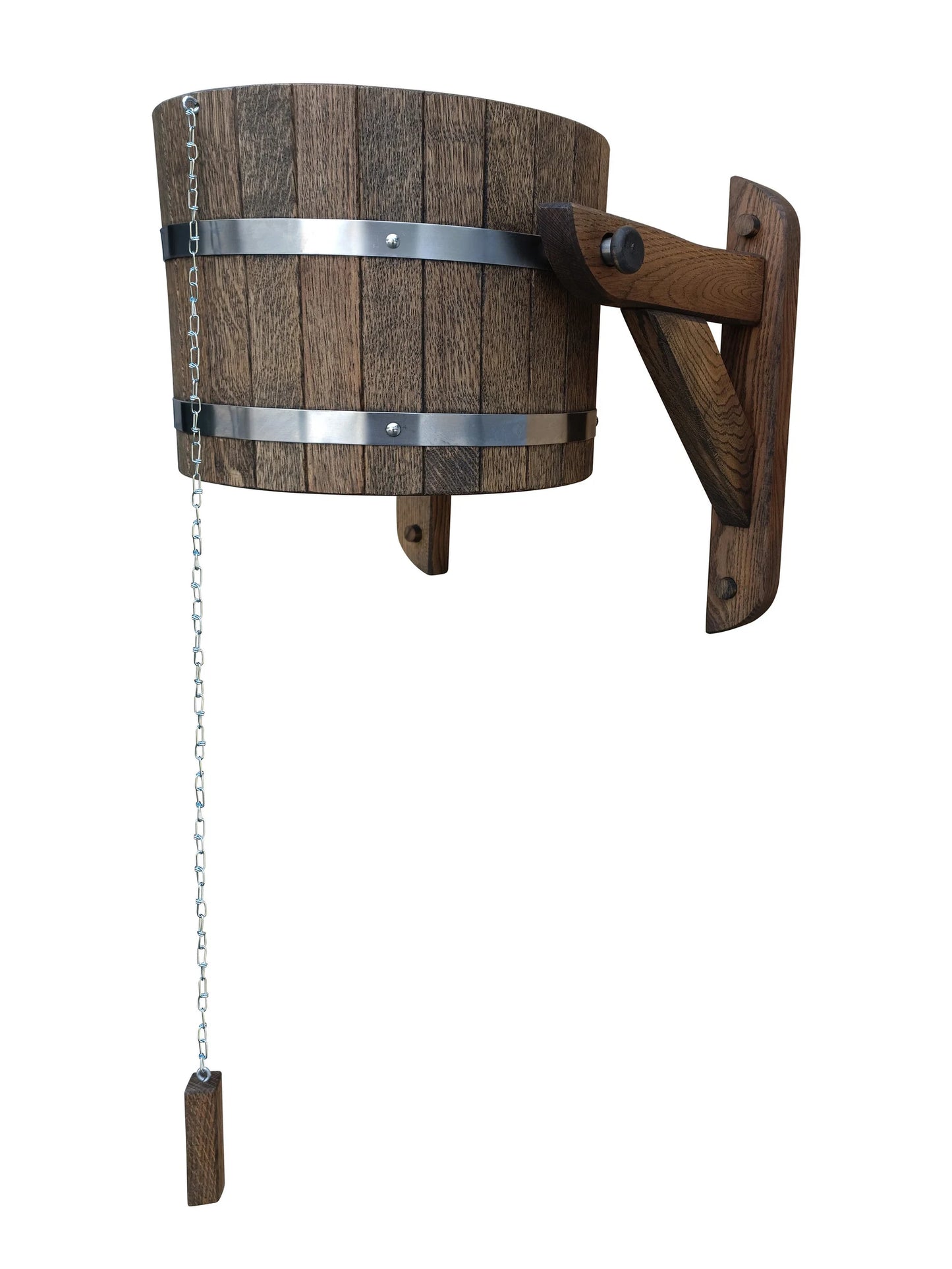 Dark brown oak sauna bucket shower 20l