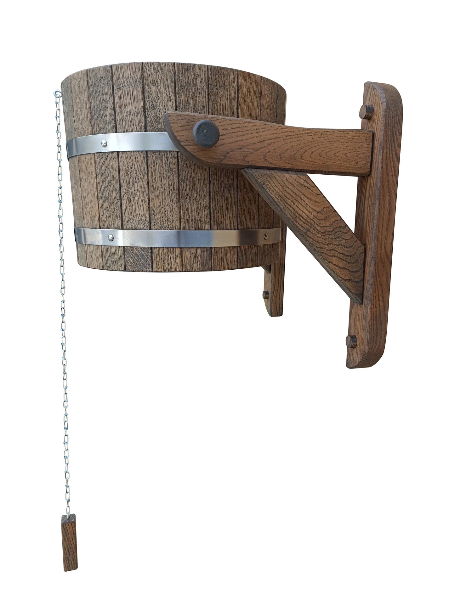 Dark brown oak sauna bucket shower 20l