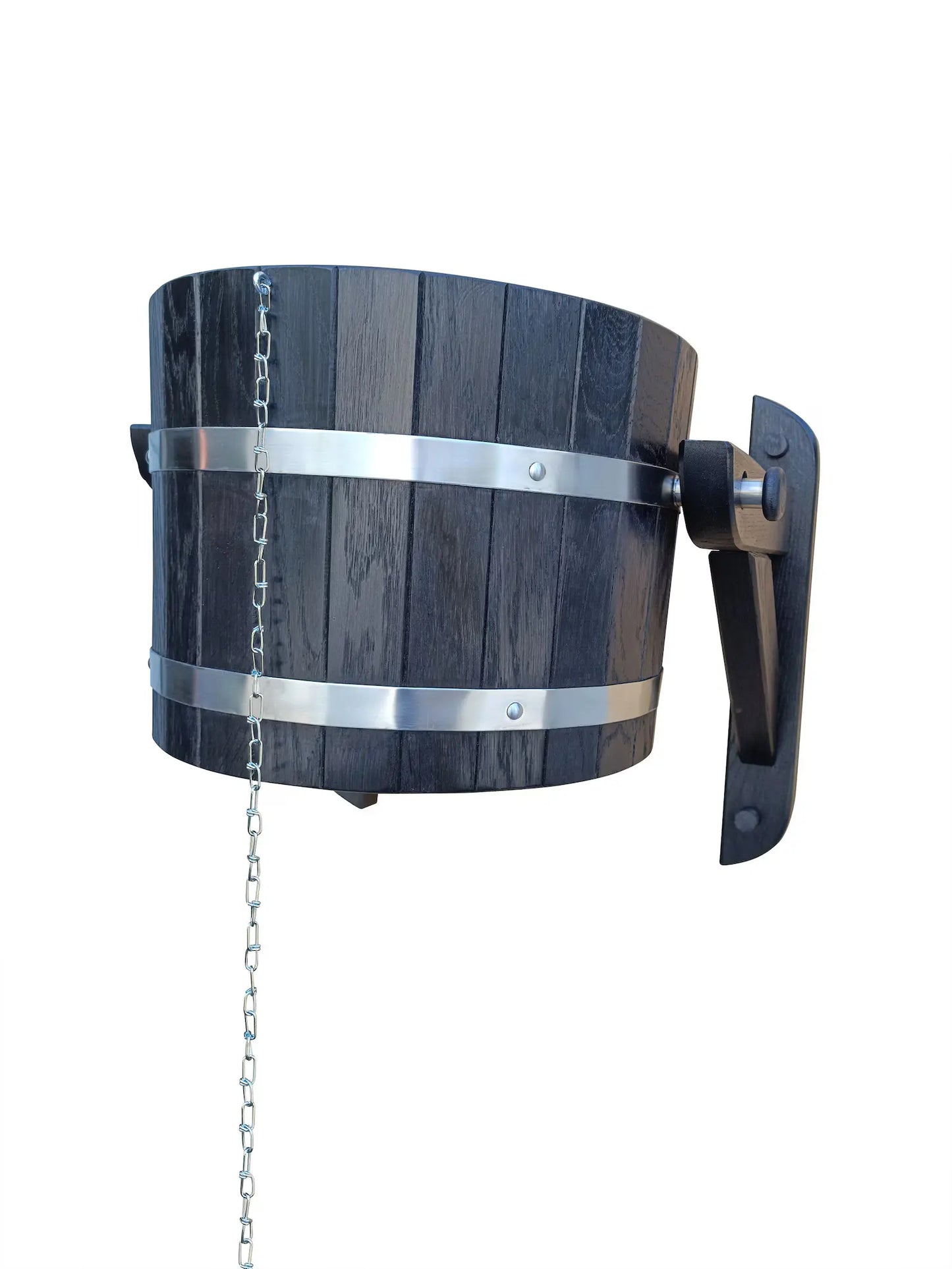 Black oak sauna bucket shower 20l