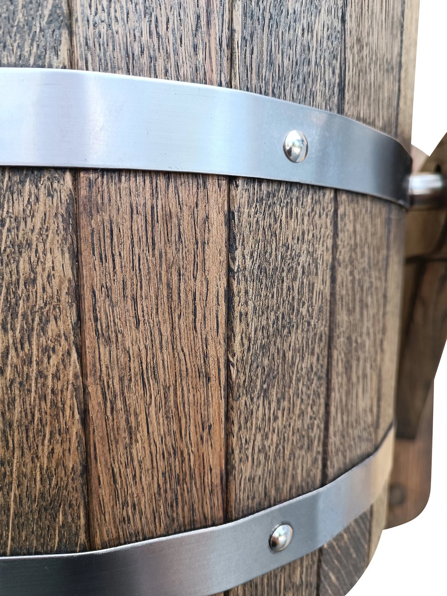 Dark brown oak sauna bucket shower 20l