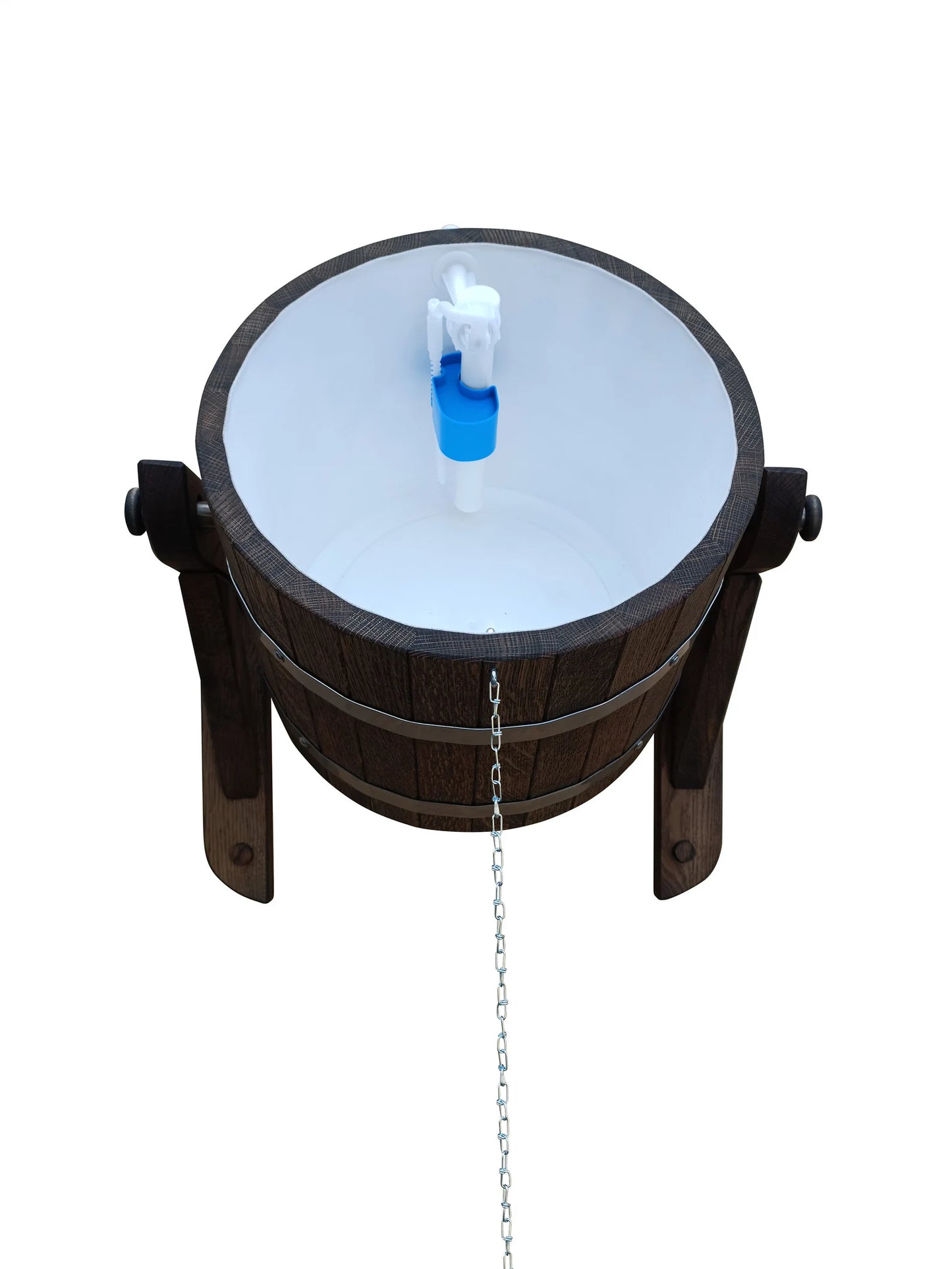 Dark brown oak sauna bucket shower 20l