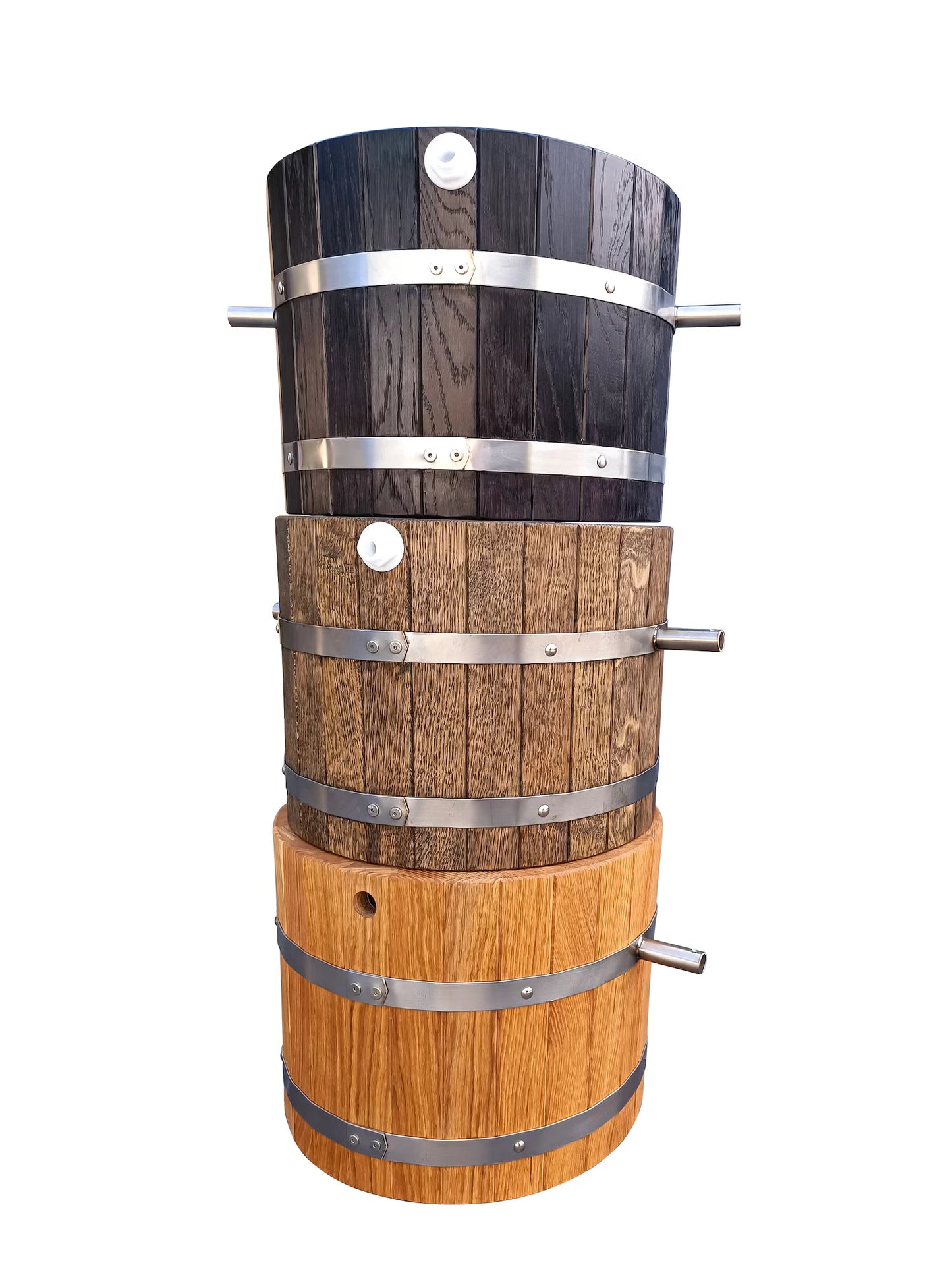 Dark bown oak sauna bucket shower 20l