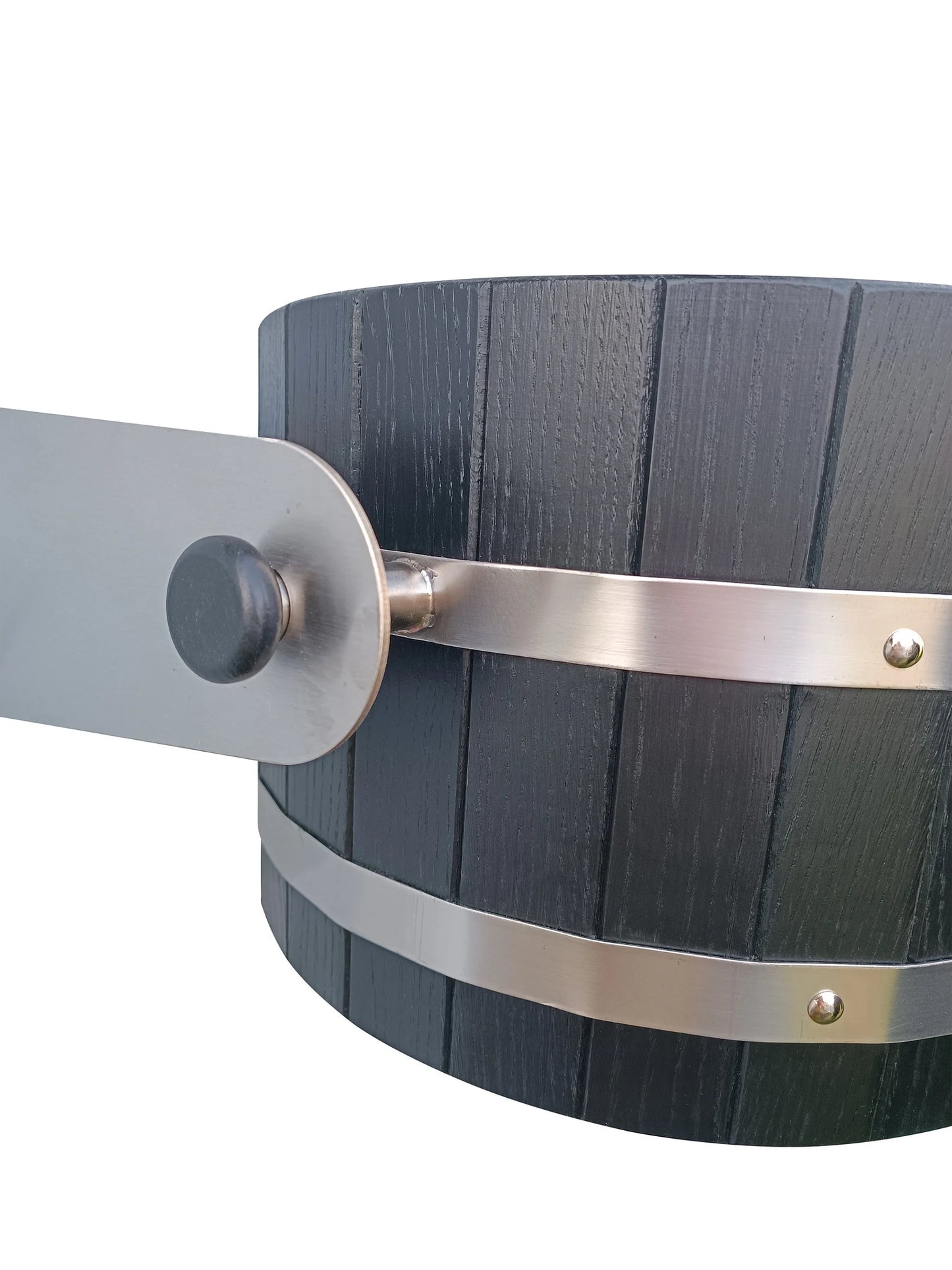 Black oak self spilling bucket 12l with stainless steel holders