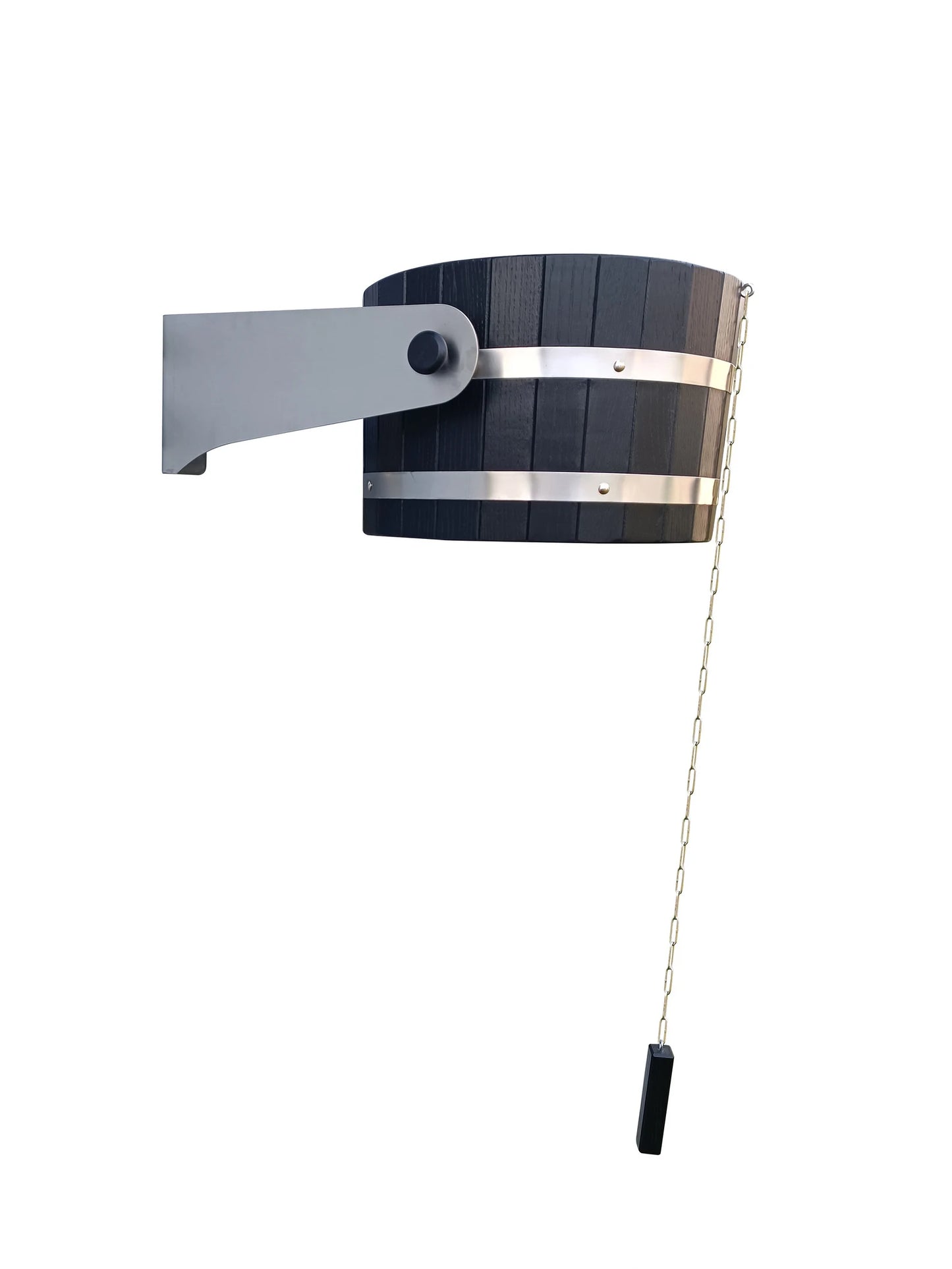 Black oak self spilling bucket 12l with stainless steel holders