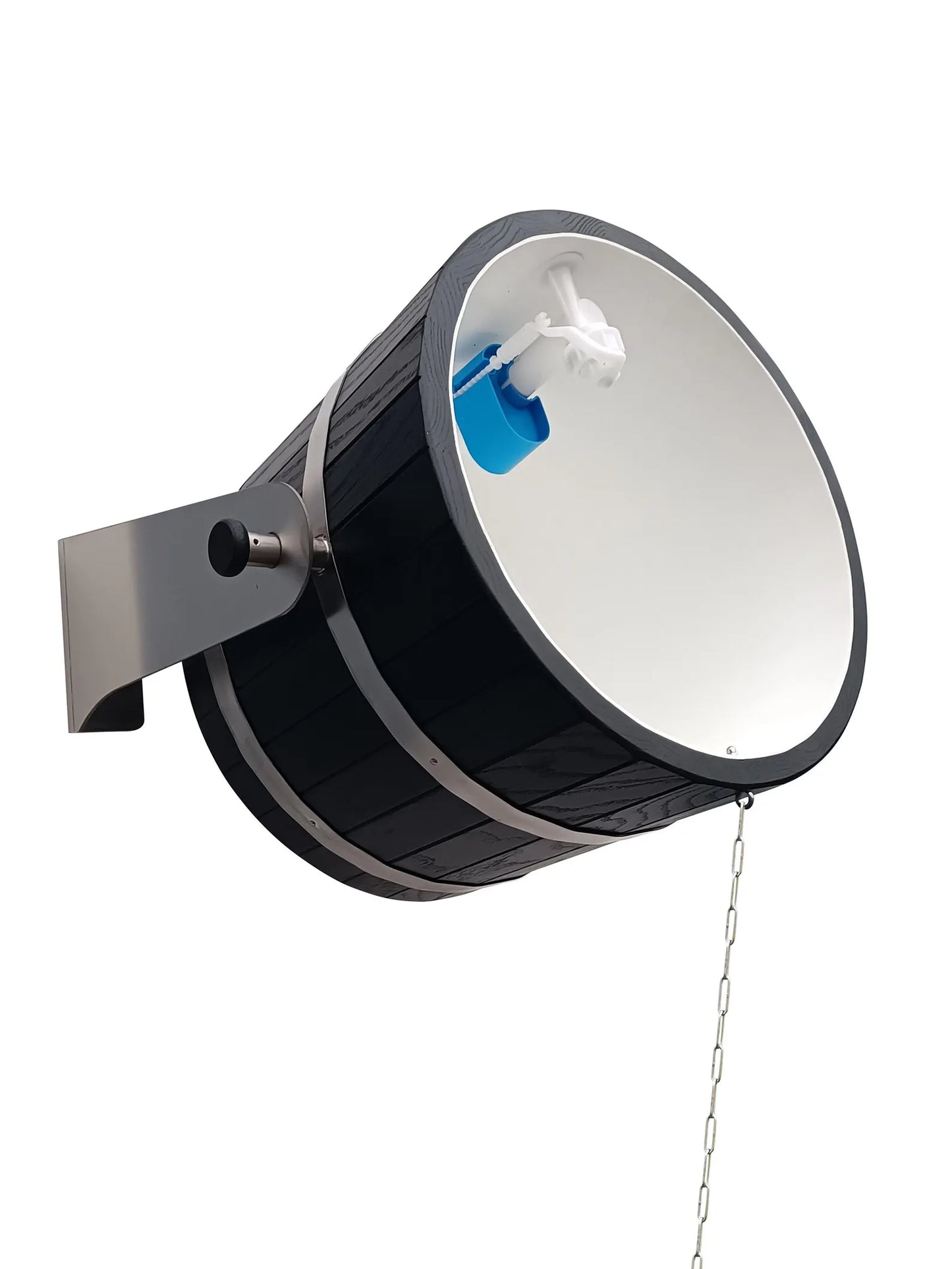 Black sauna shower bucket 30l (oak) with stainless steel holders