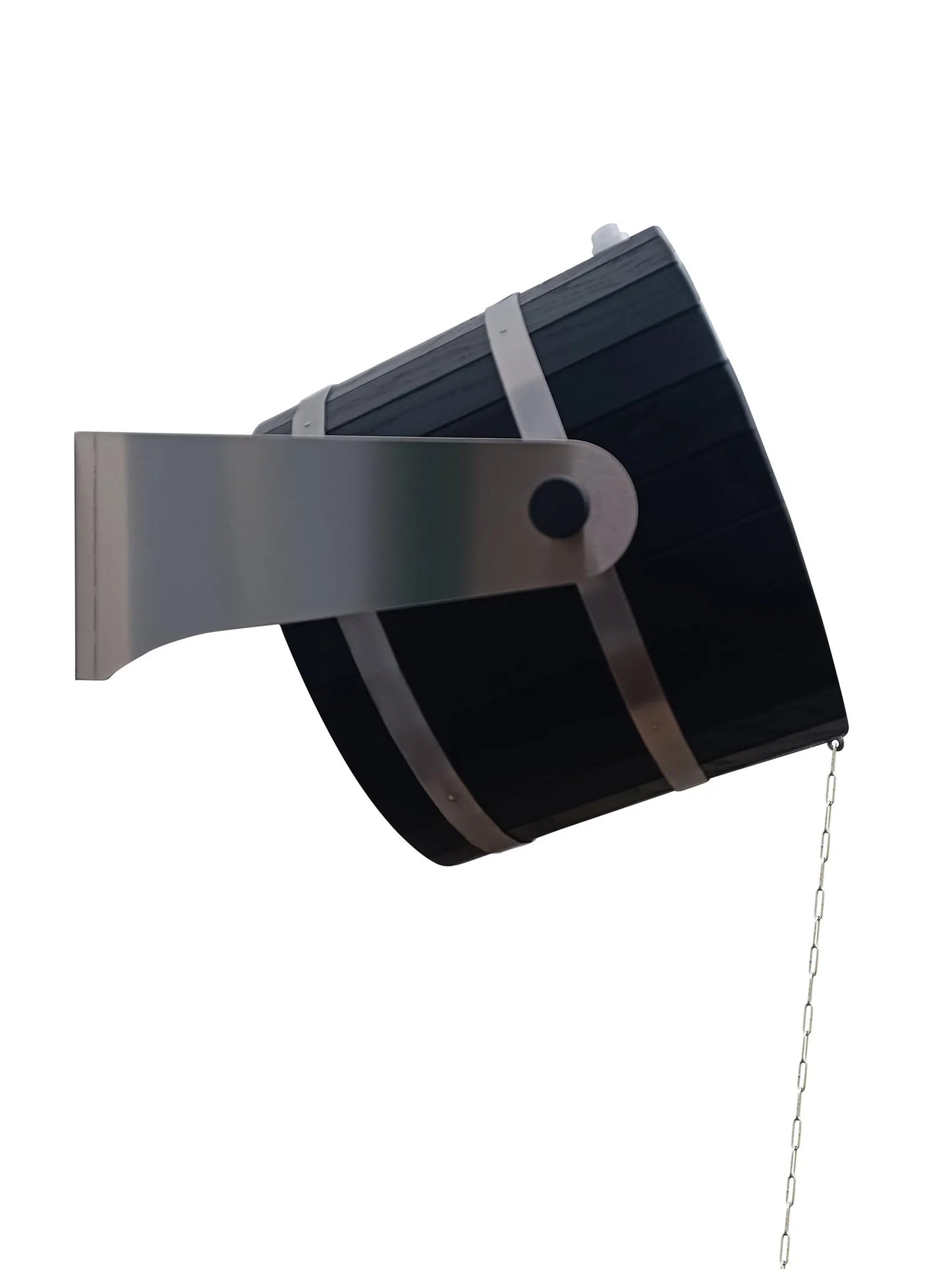 Black sauna shower bucket 30l (oak) with stainless steel holders