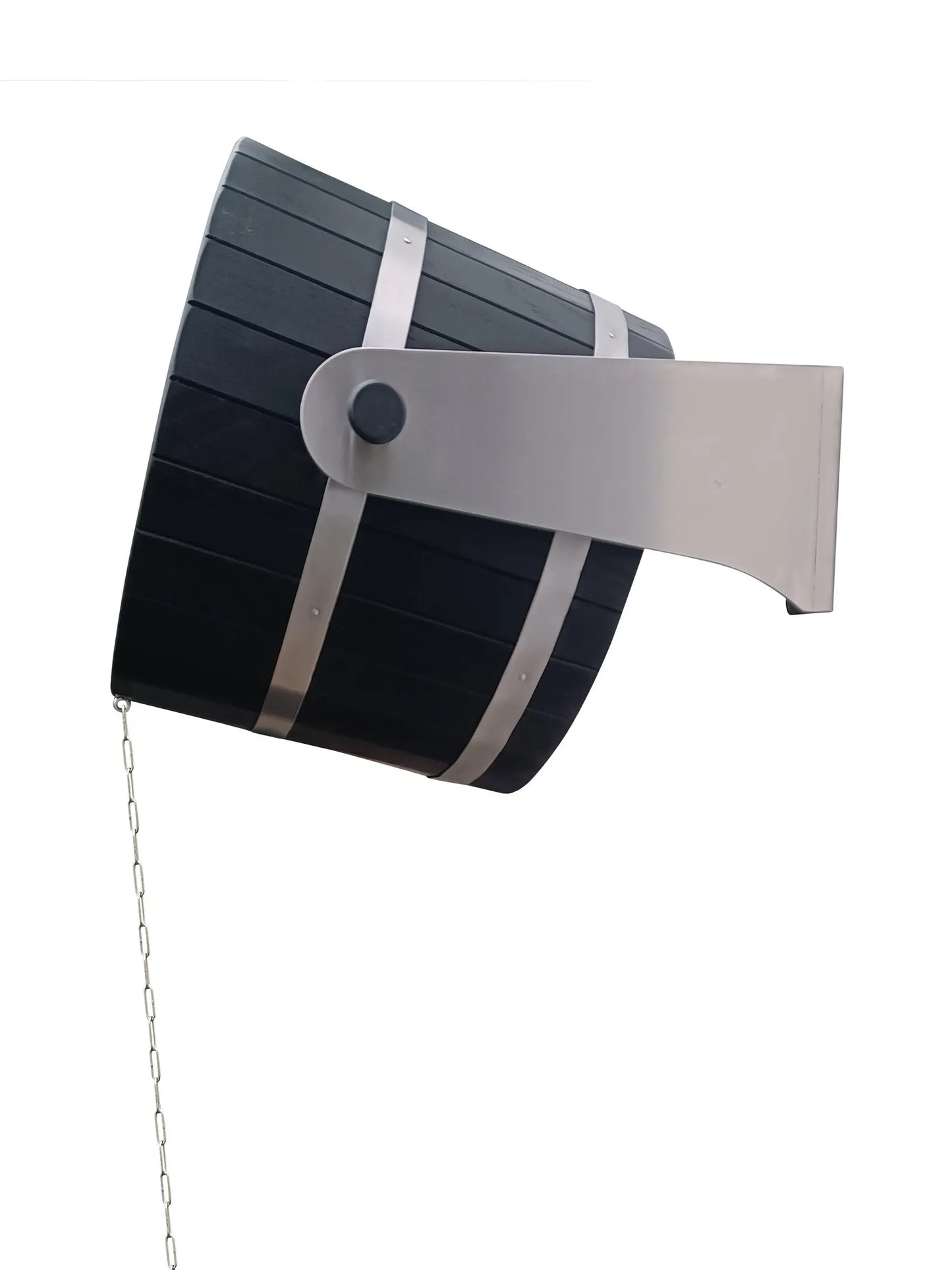 Black sauna shower bucket 30l (oak) with stainless steel holders