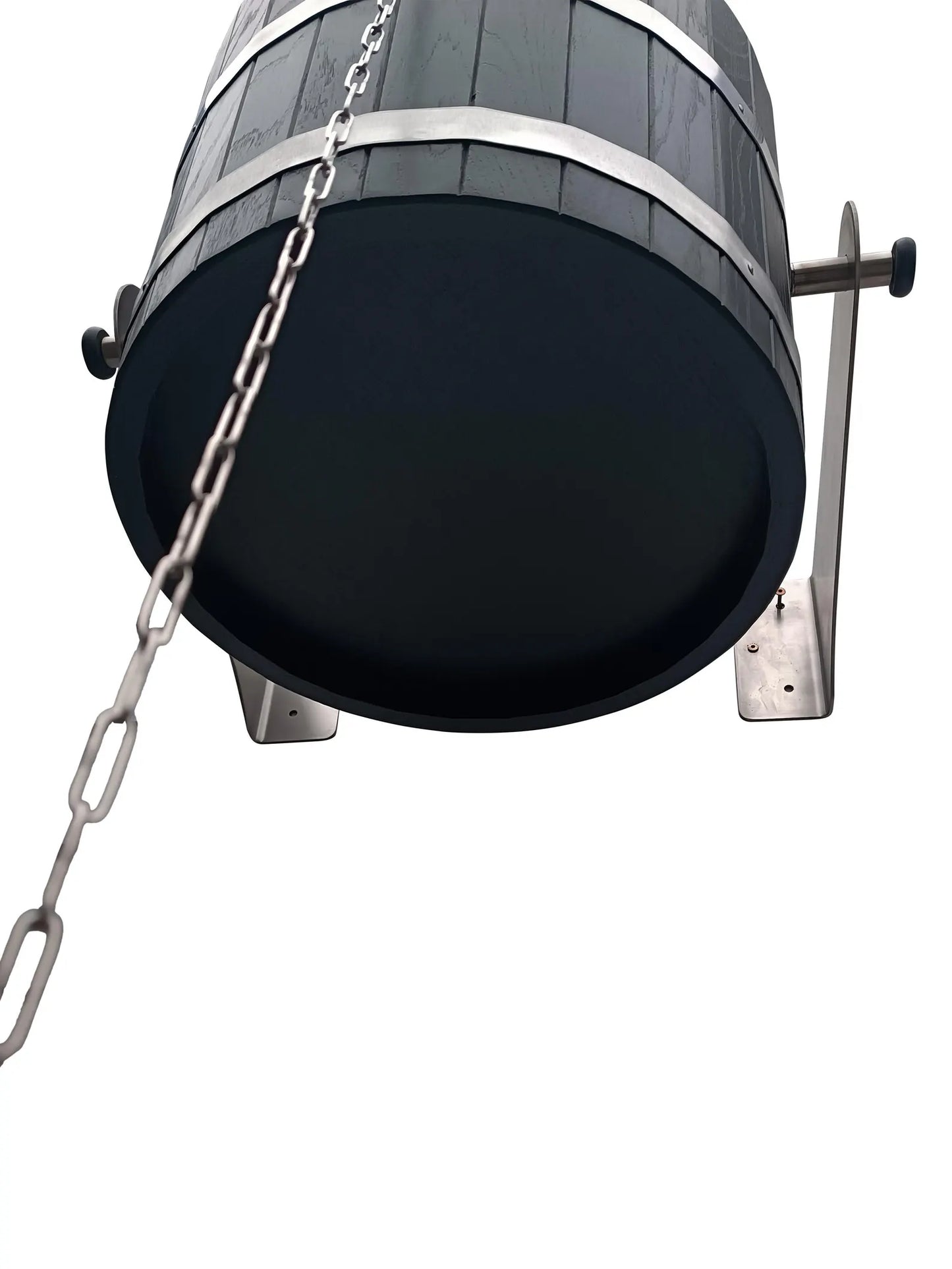 Black sauna shower bucket 30l (oak) with stainless steel holders