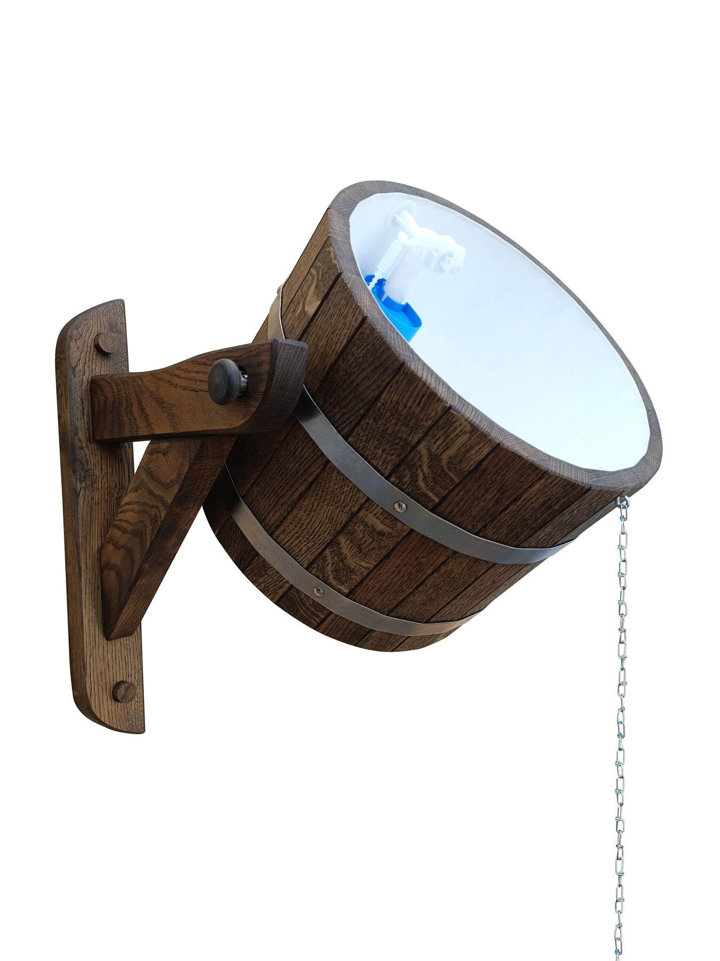 Dark brown oak sauna bucket shower 20l
