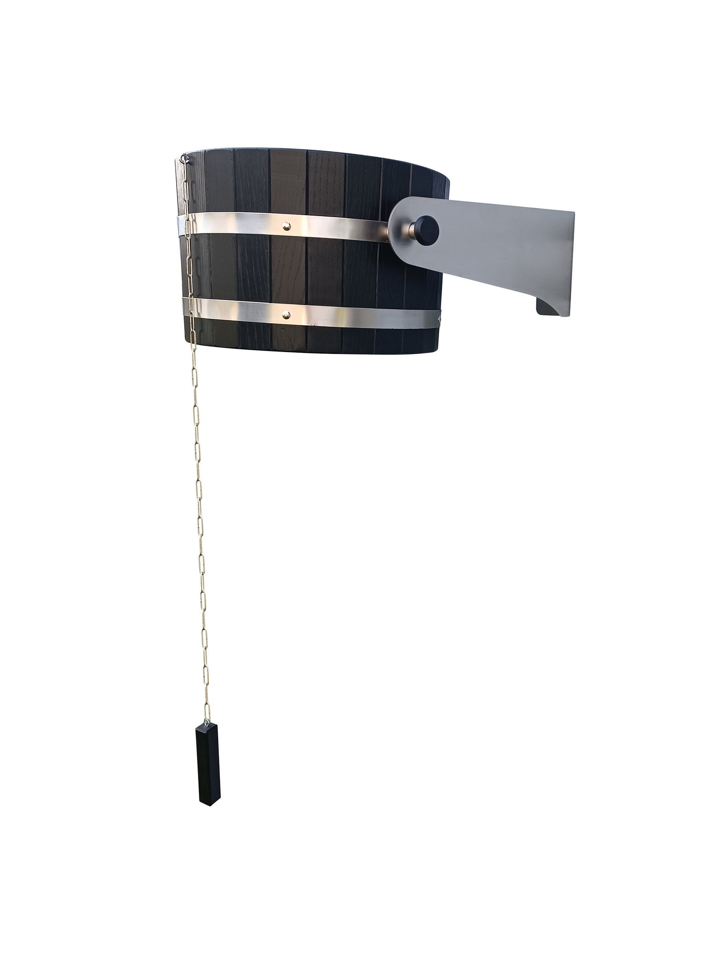 Black oak self spilling bucket 12l with stainless steel holders