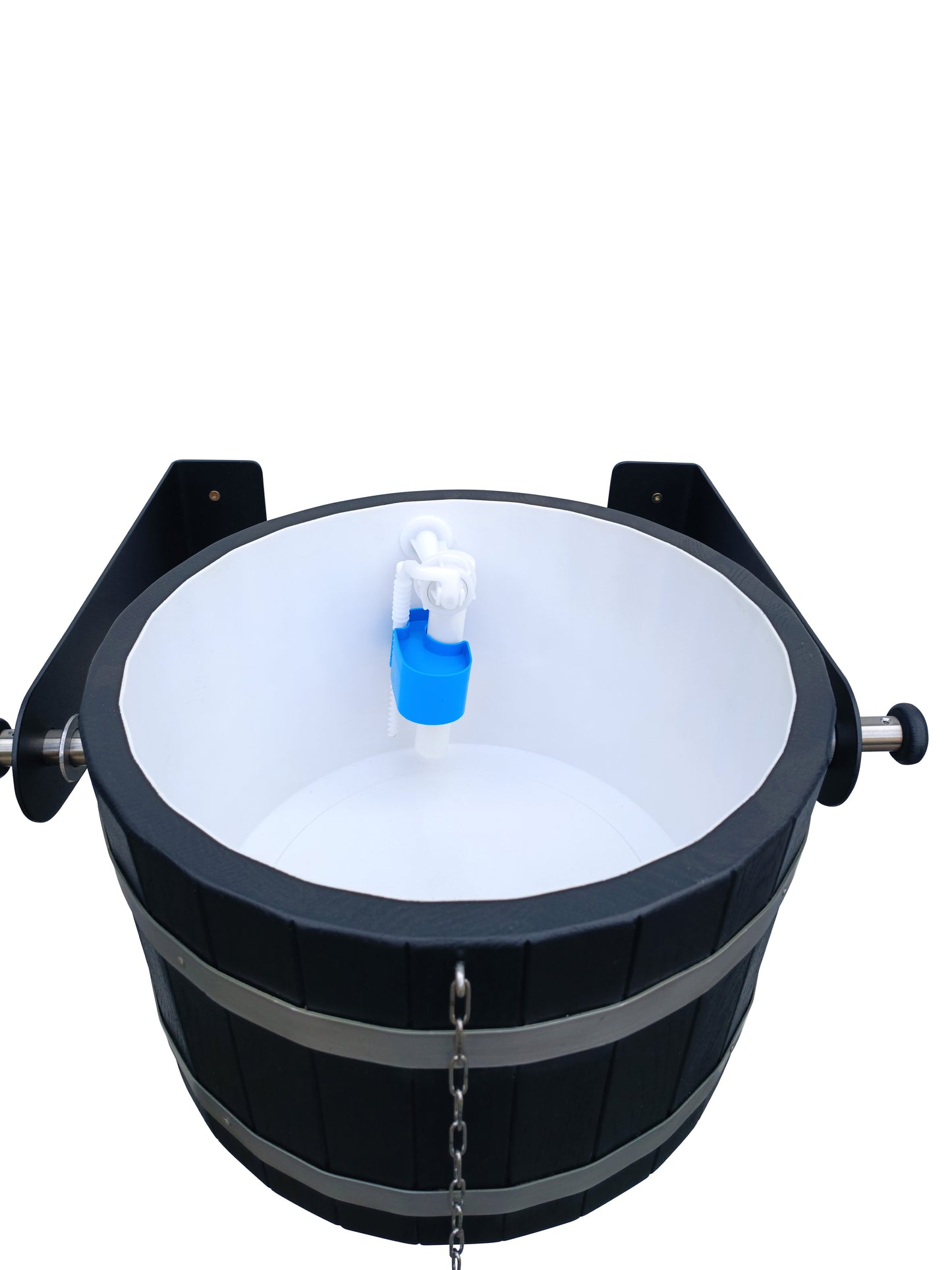 Black oak self spilling bucket 12l  with black stainless steel holders