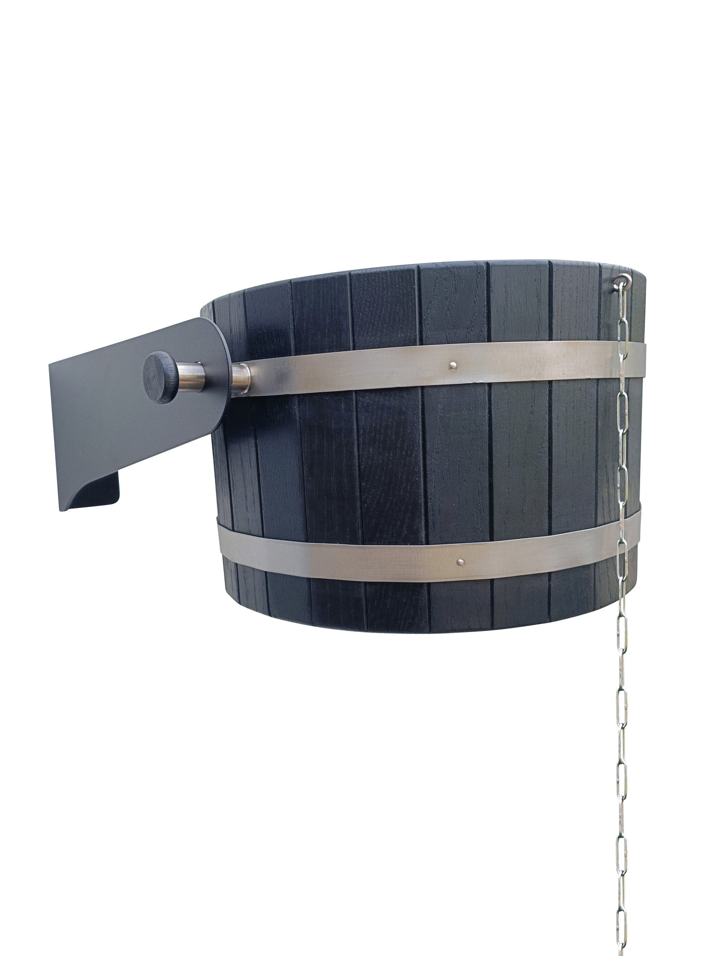 Black oak self spilling bucket 12l  with black stainless steel holders