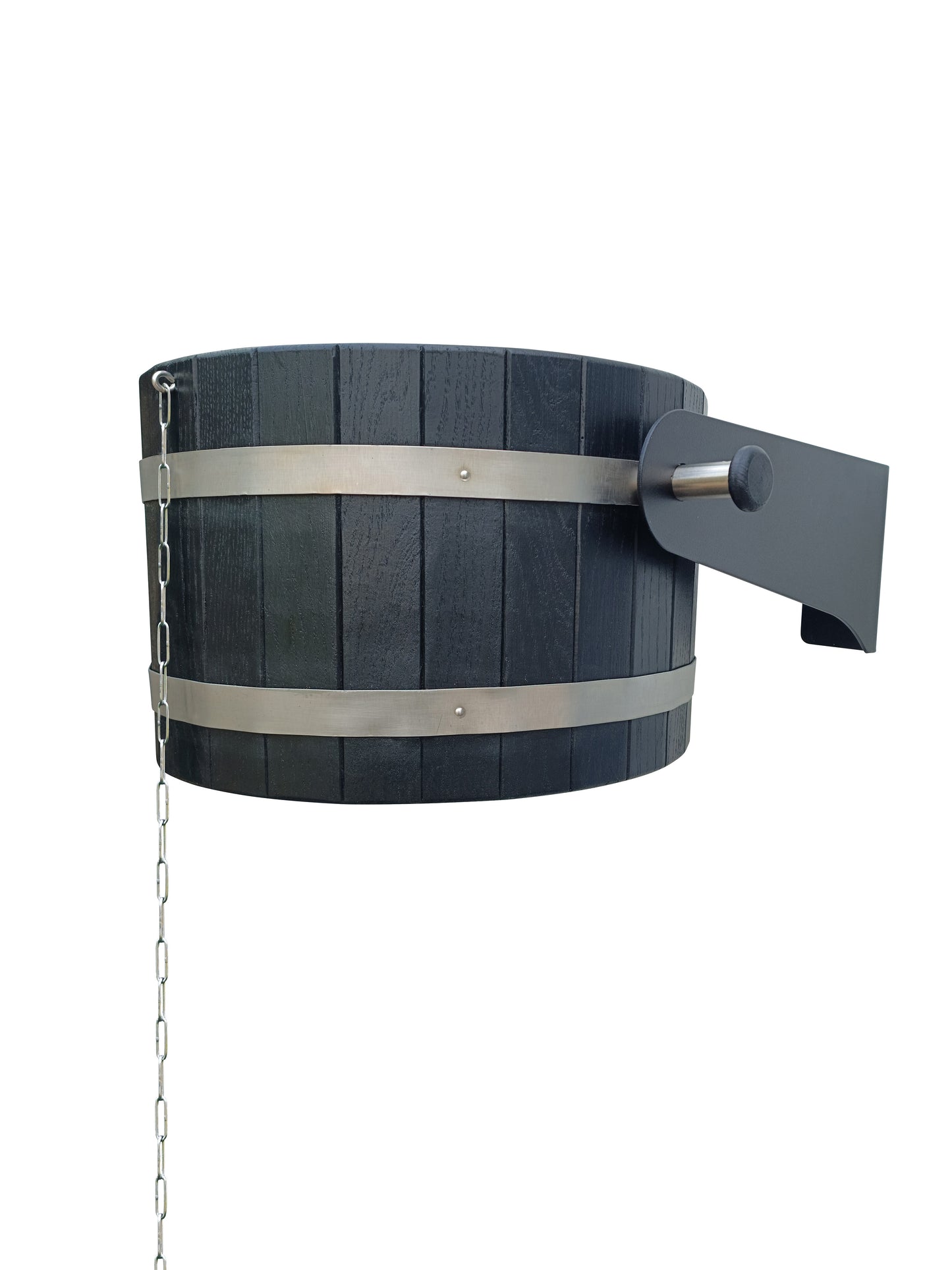 Black oak self spilling bucket 12l  with black stainless steel holders