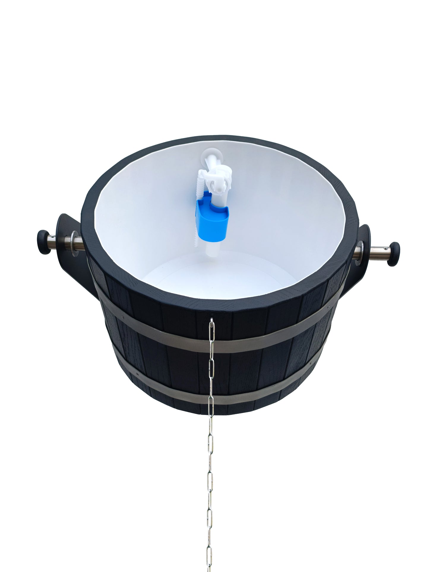 Black oak self spilling bucket 12l  with black stainless steel holders