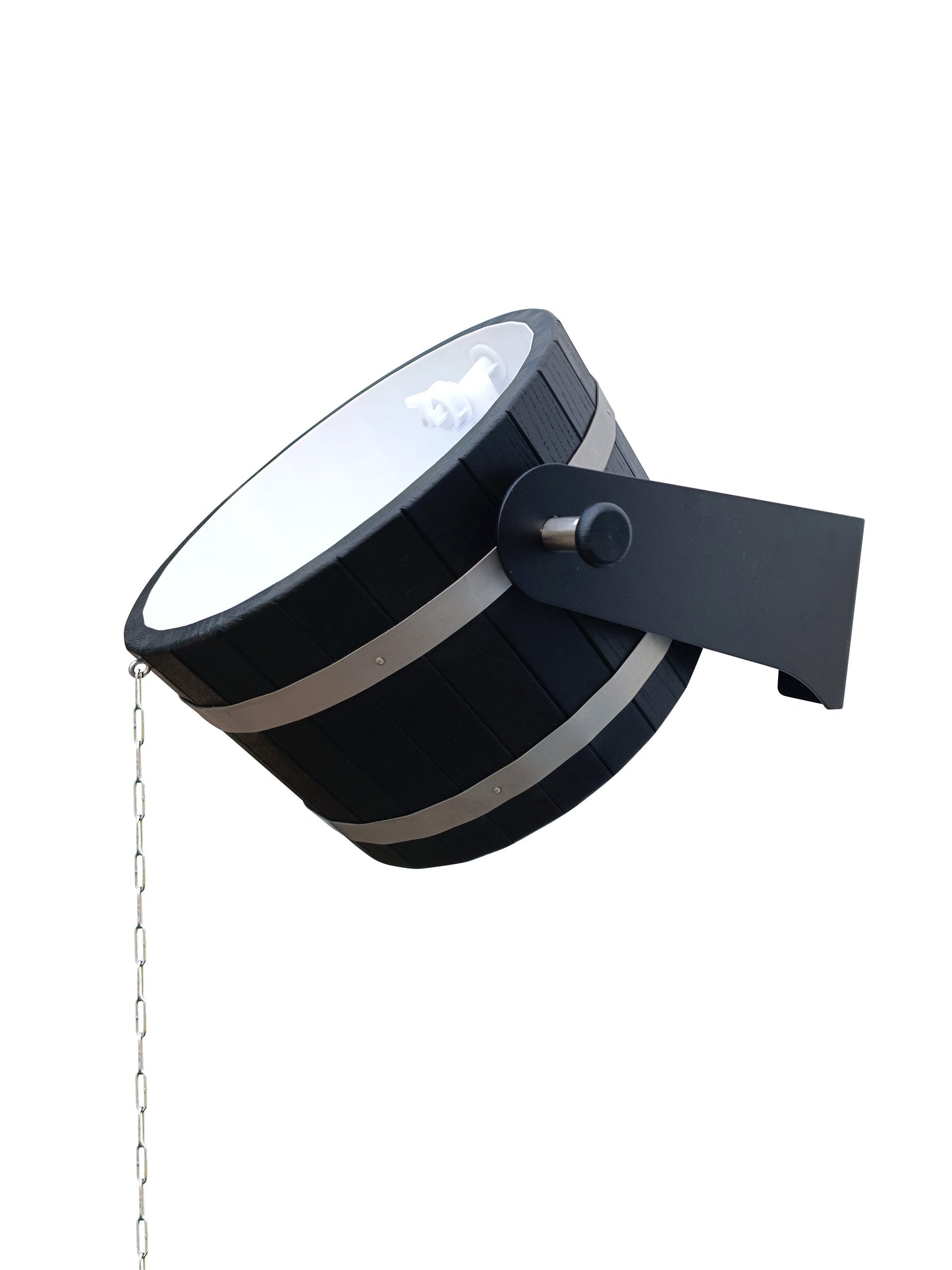 Black oak self spilling bucket 12l  with black stainless steel holders