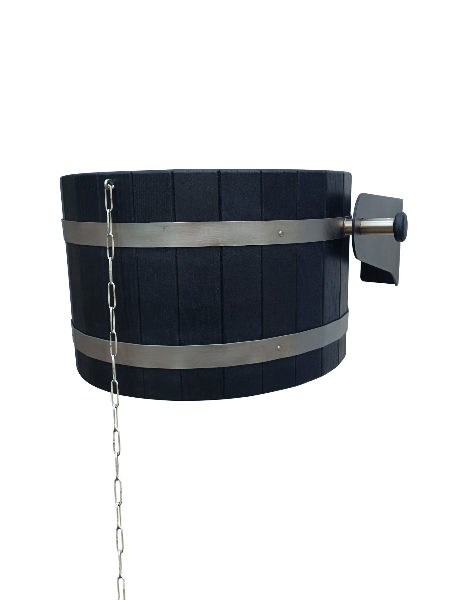 Black oak self spilling bucket 12l  with black stainless steel holders