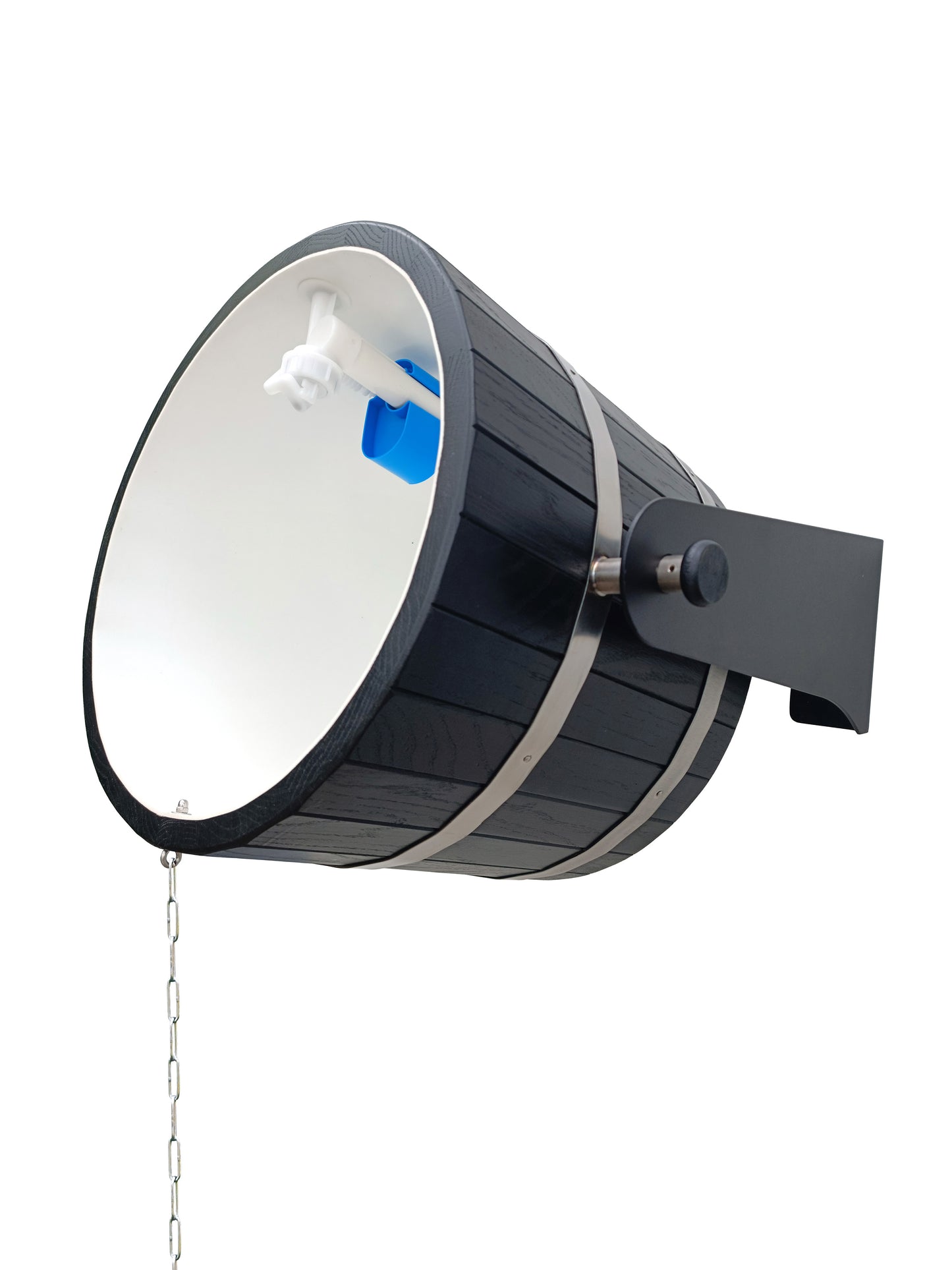 Black sauna shower bucket 30l (oak) with black stainless steel holders