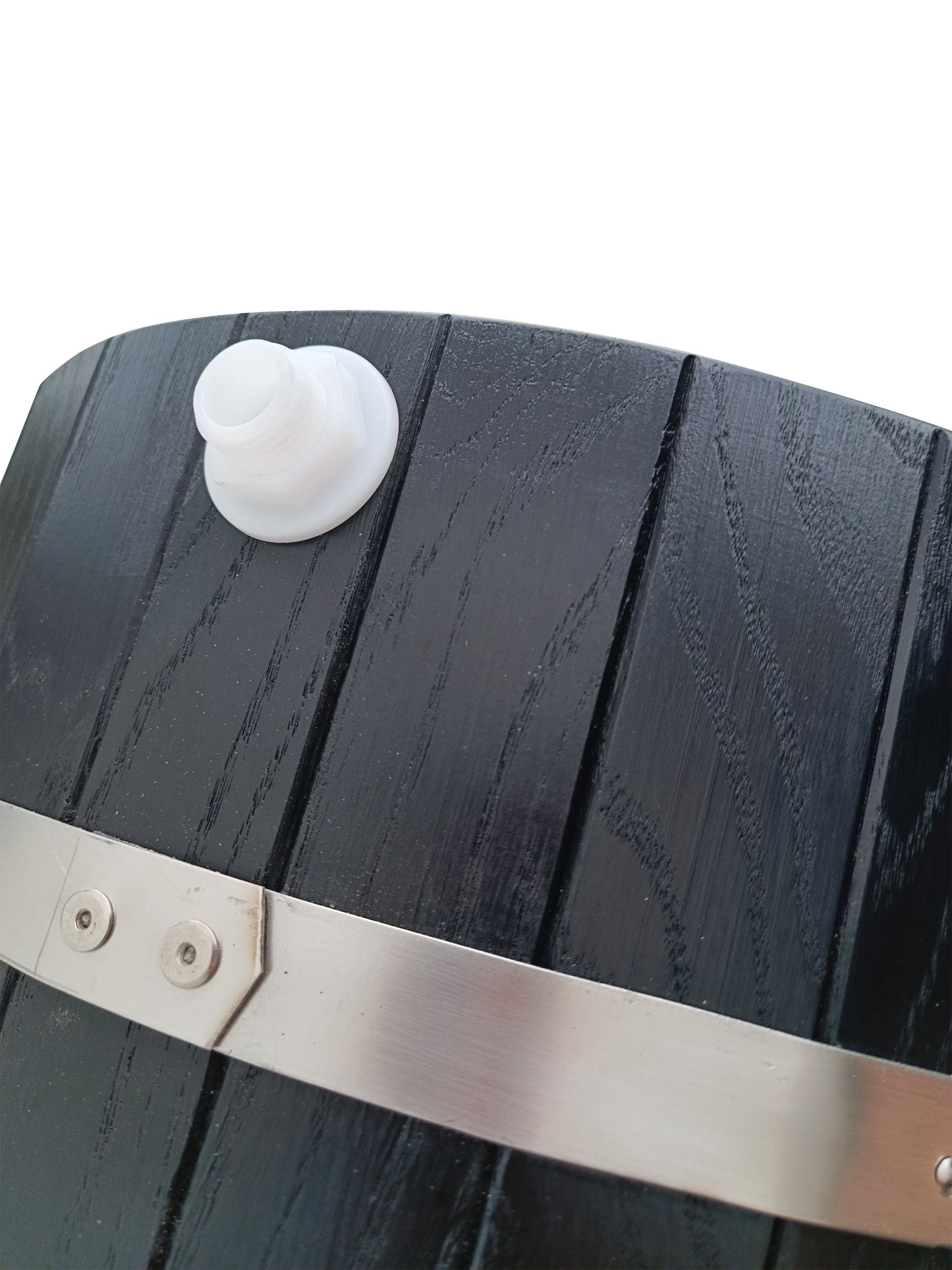 Black sauna shower bucket 30l (oak) with black stainless steel holders