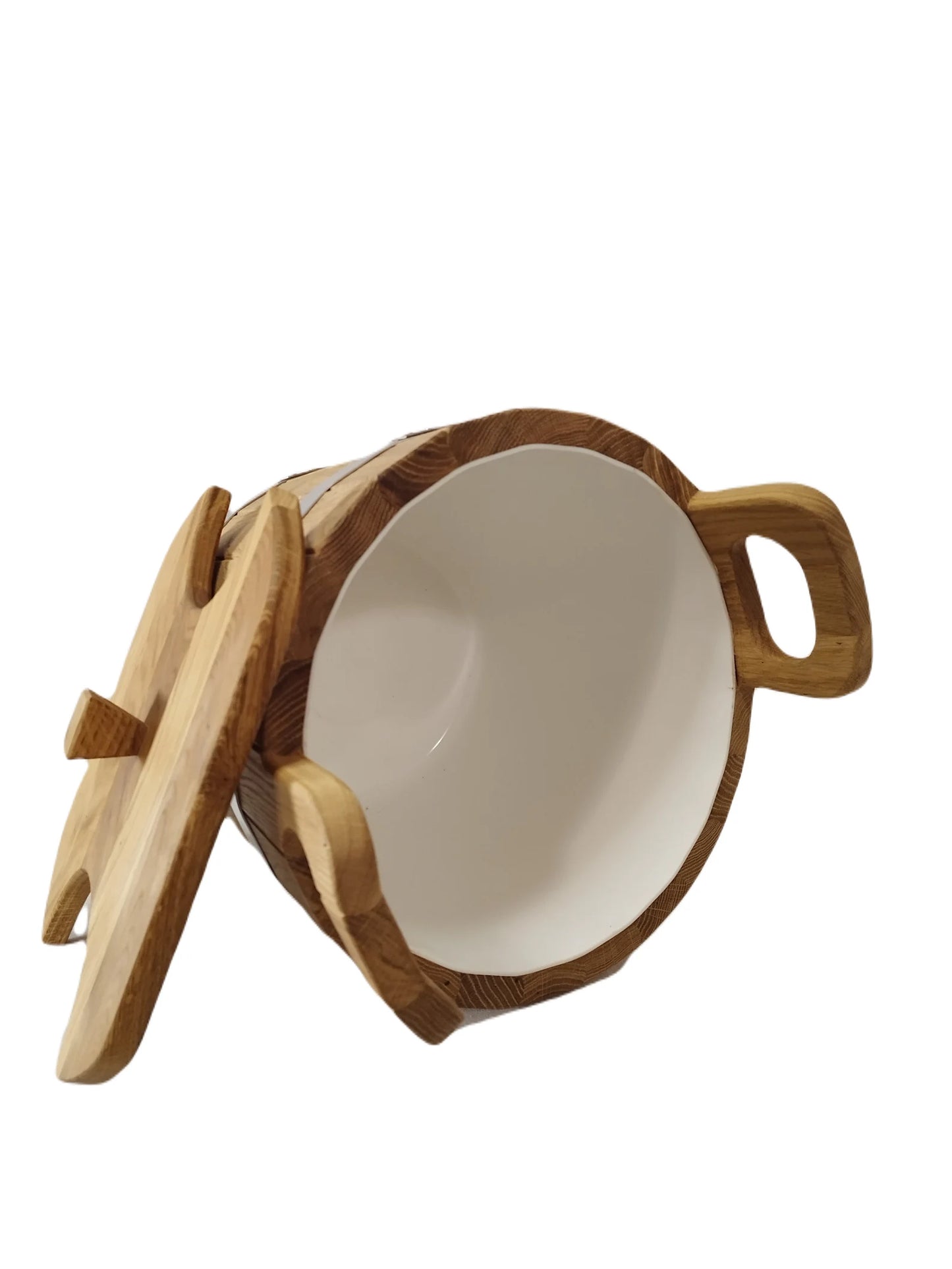Sauna bucket with handles and lid 12l