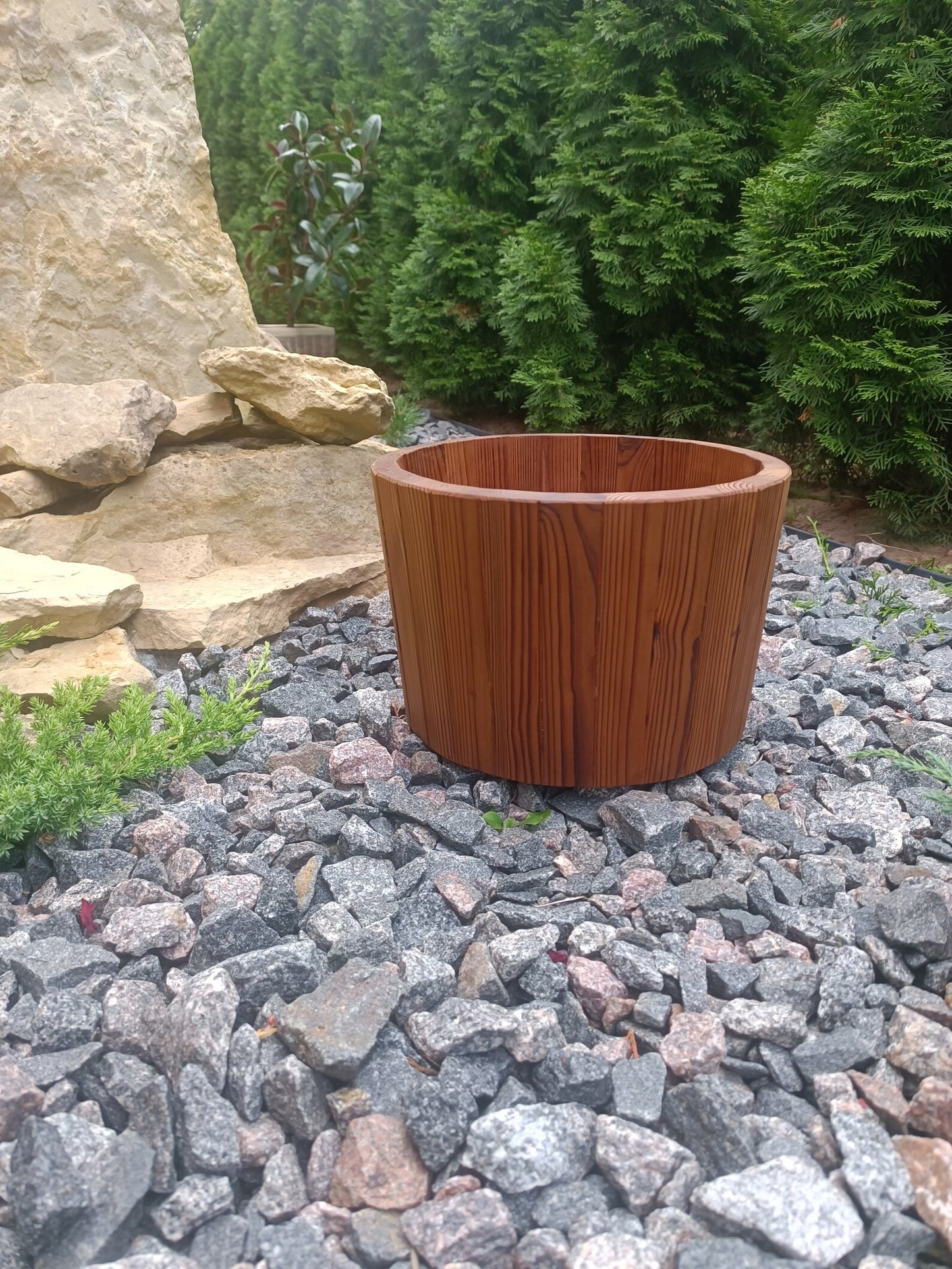 Thermowood flower small pot / Flower planter/  indoor, outdoor.