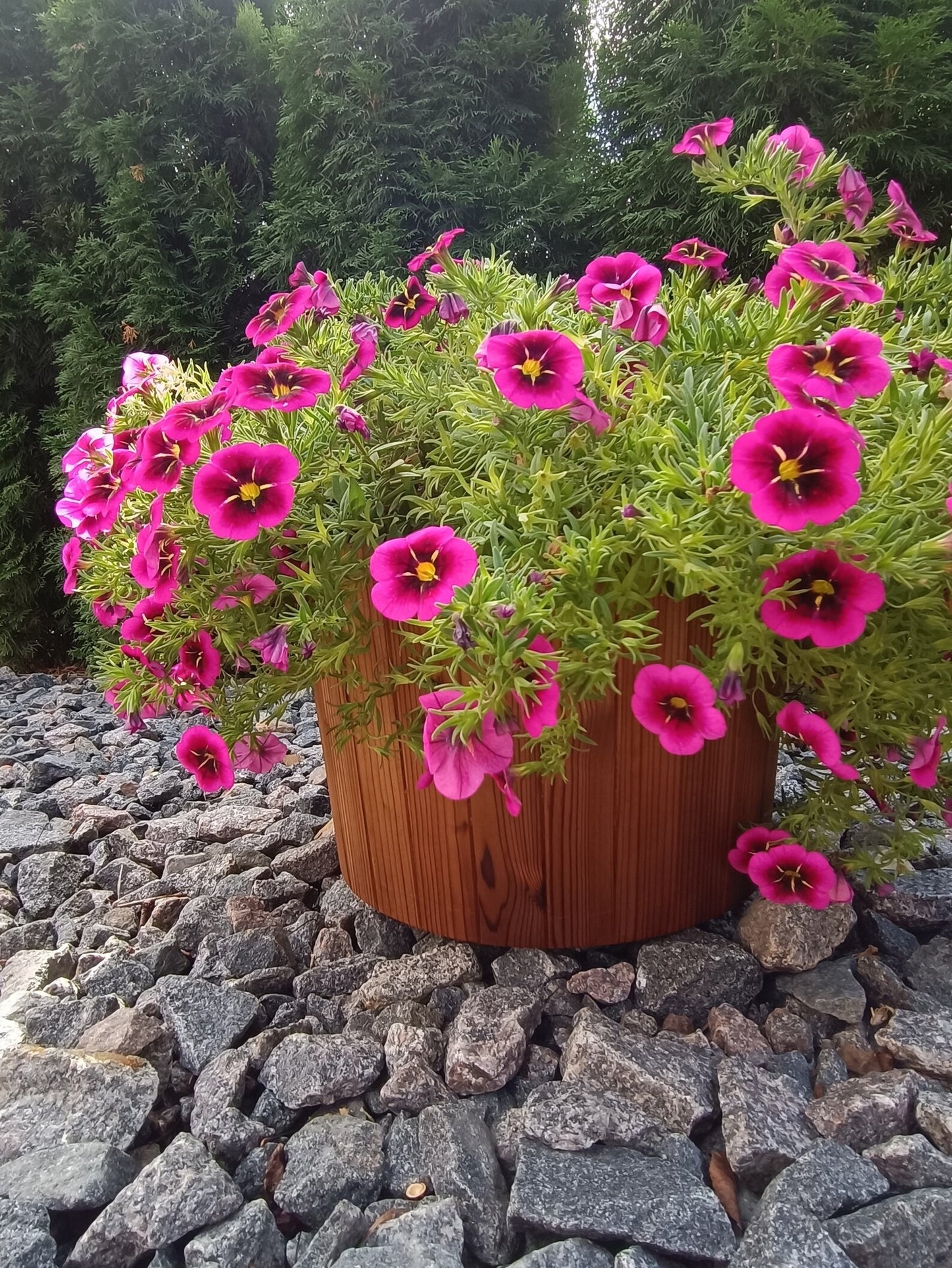 Thermowood flower small pot / Flower planter/  indoor, outdoor.