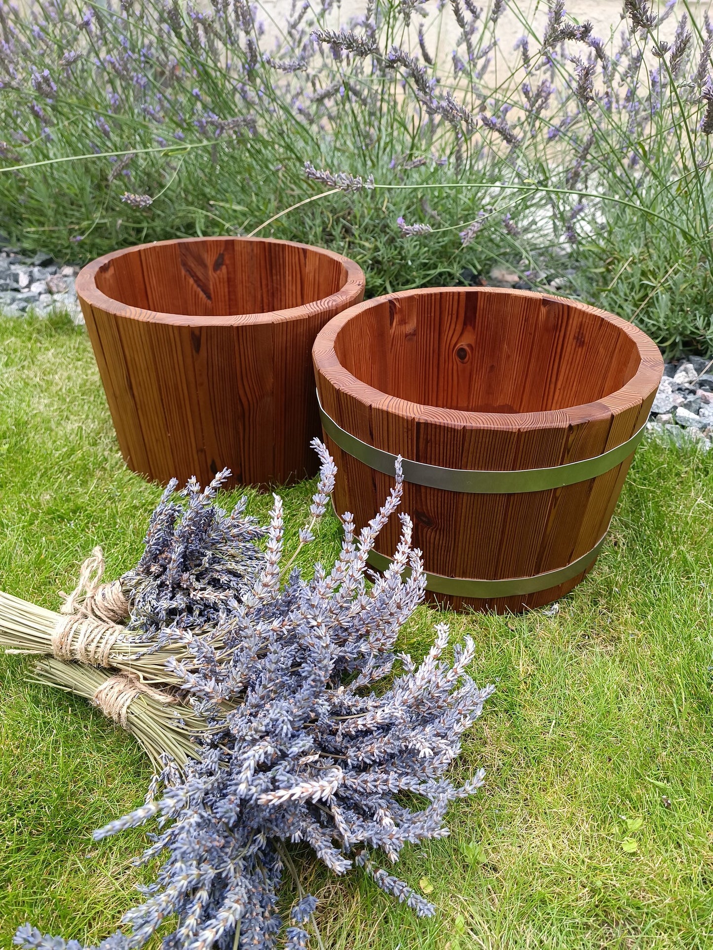 Thermowood flower small pot / Flower planter/  indoor, outdoor.
