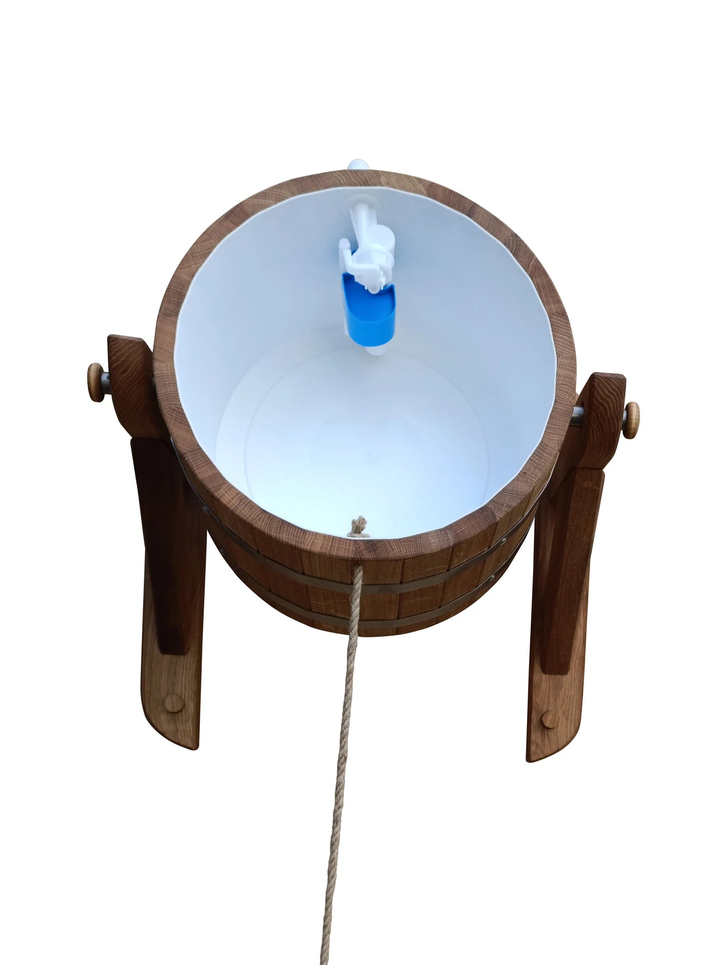 Sauna cold water shower (oak) 12l  with rope pull