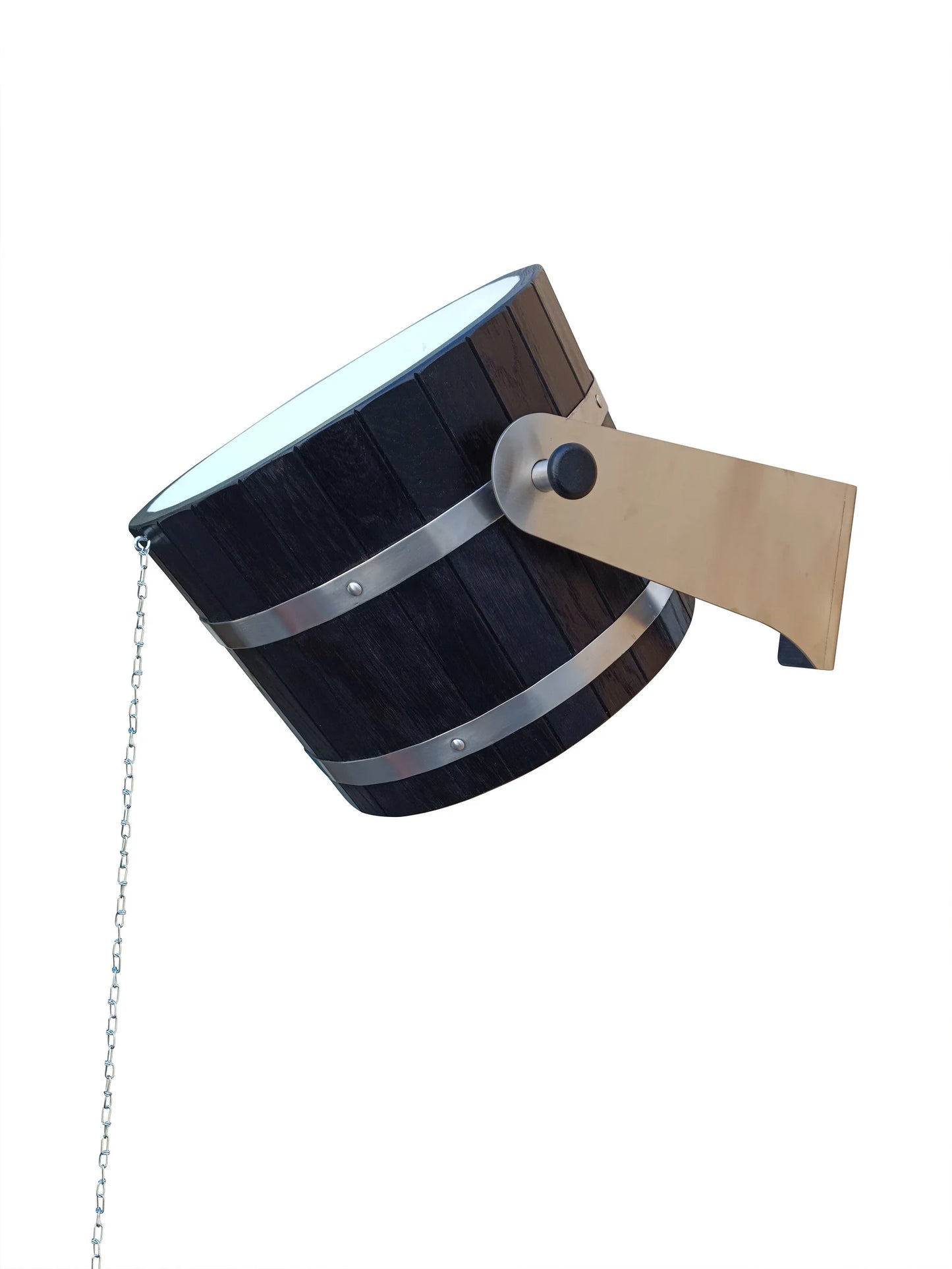 Black sauna waterfall bucket 12l/ 20l/30l (stainless steel holders)