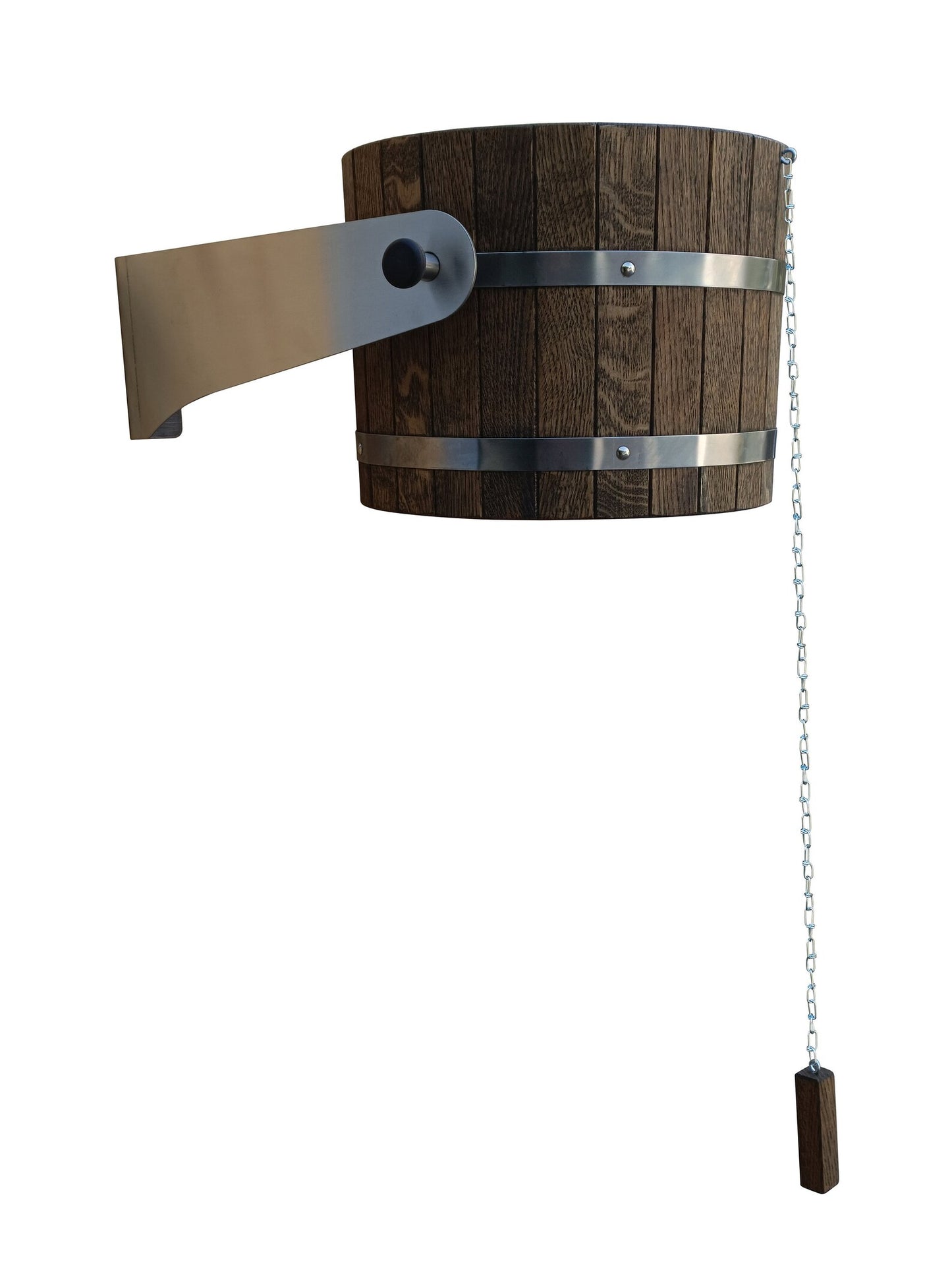 Dark bown oak sauna bucket shower 20l