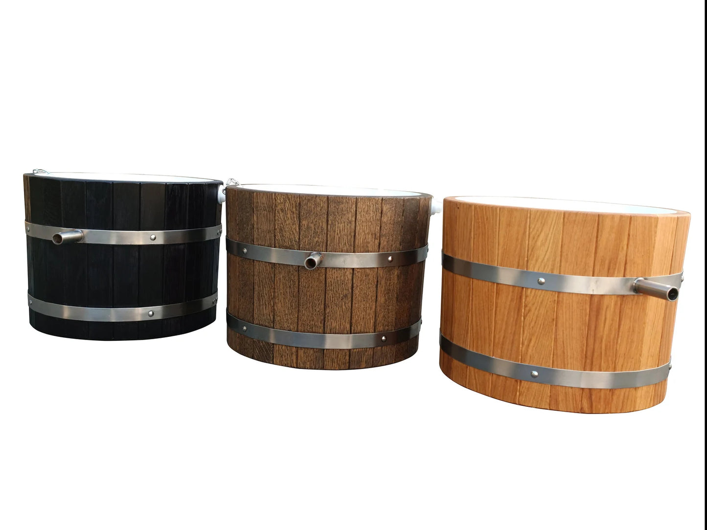 Dark brown oak sauna bucket shower 20l