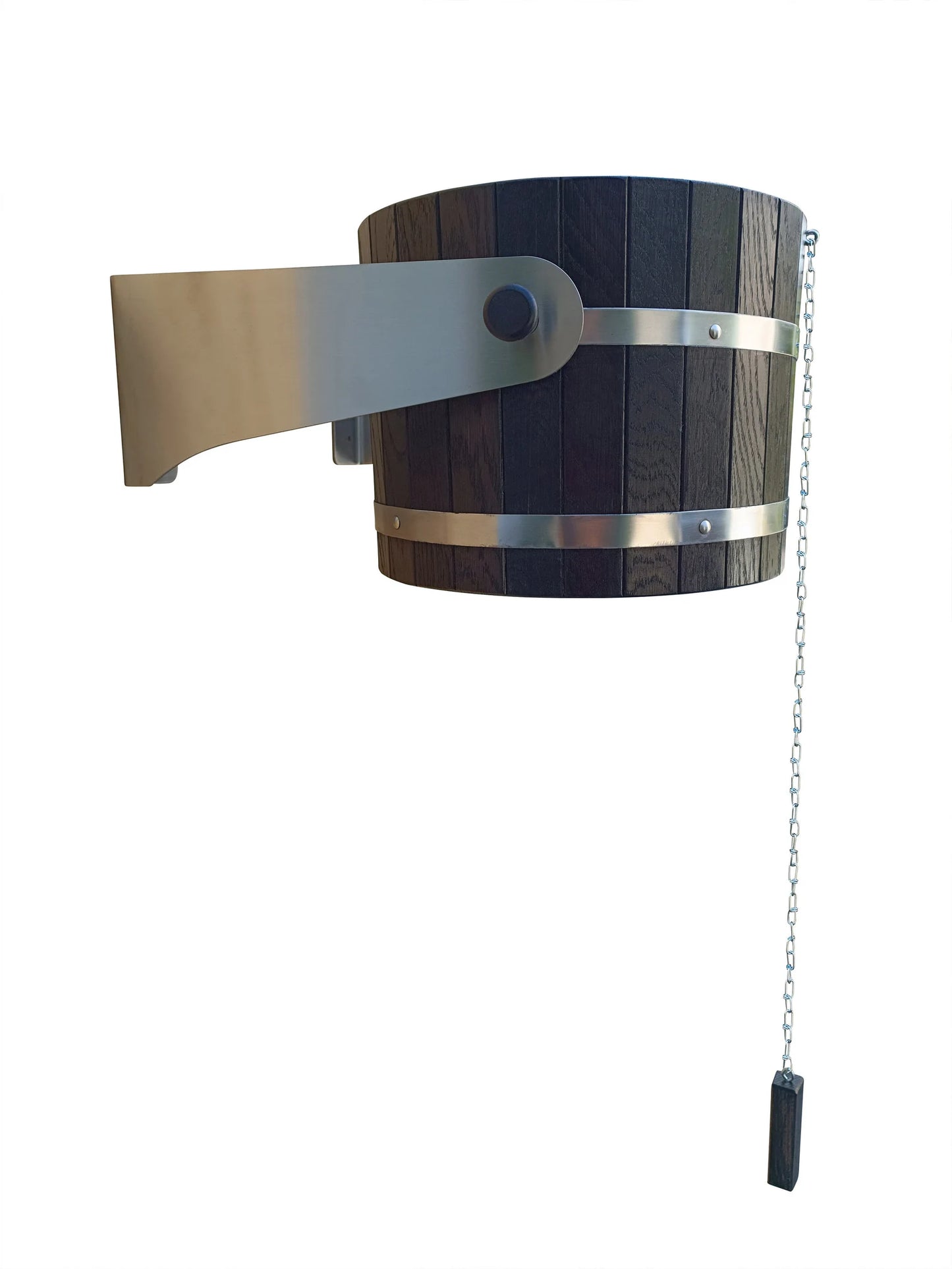 Black oak sauna bucket shower 20l