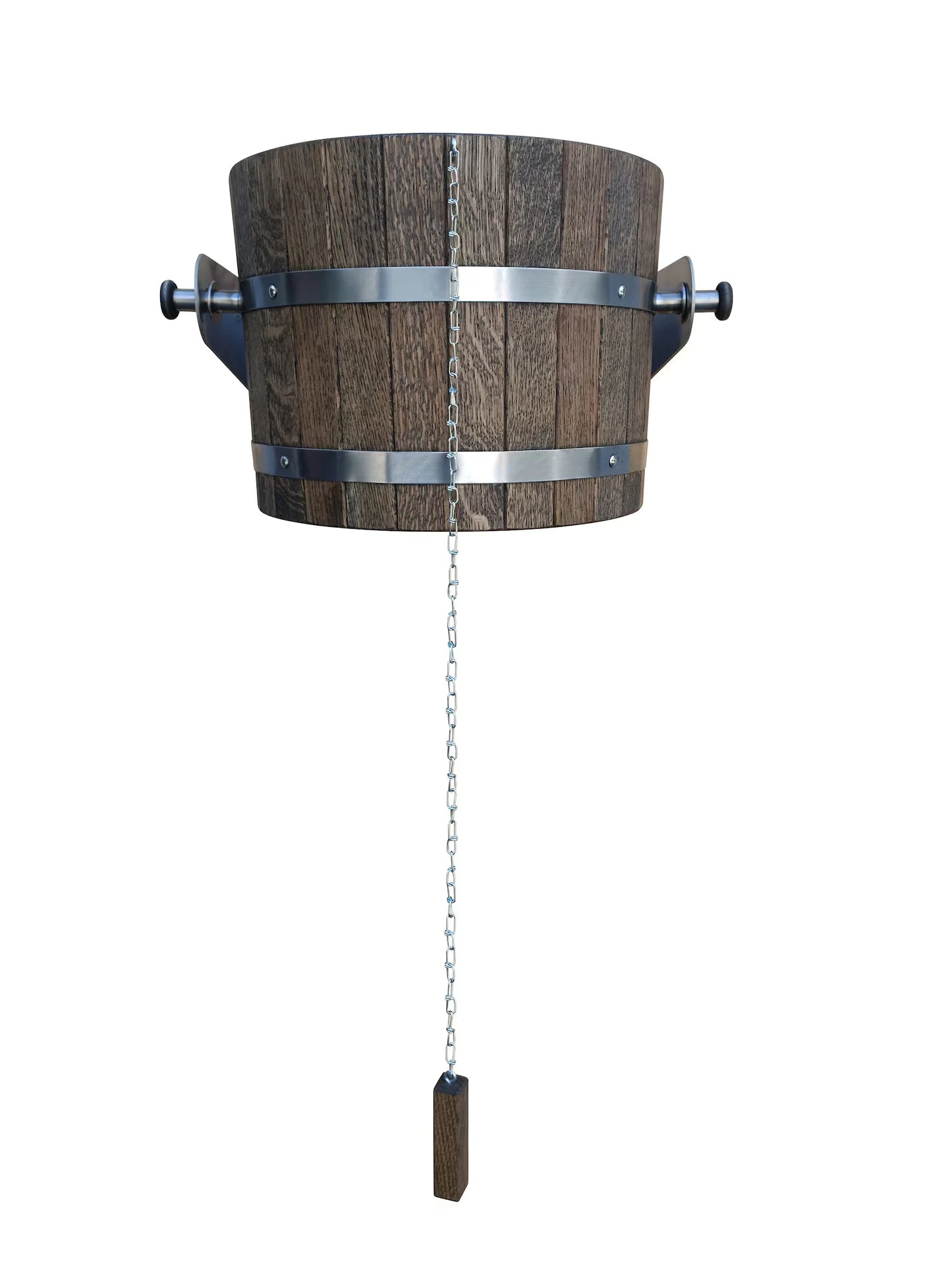 Dark bown oak sauna bucket shower 20l