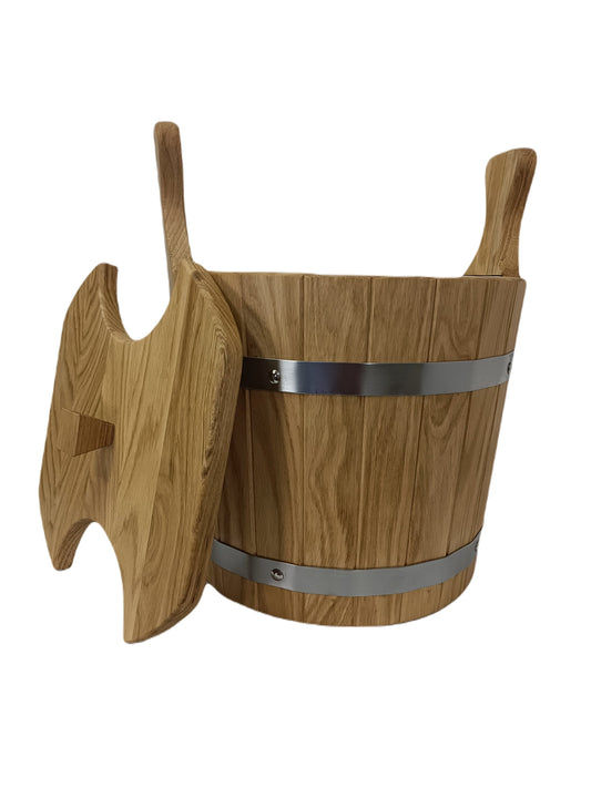 Sauna  bucket with lid for Steaming Brooms 12l