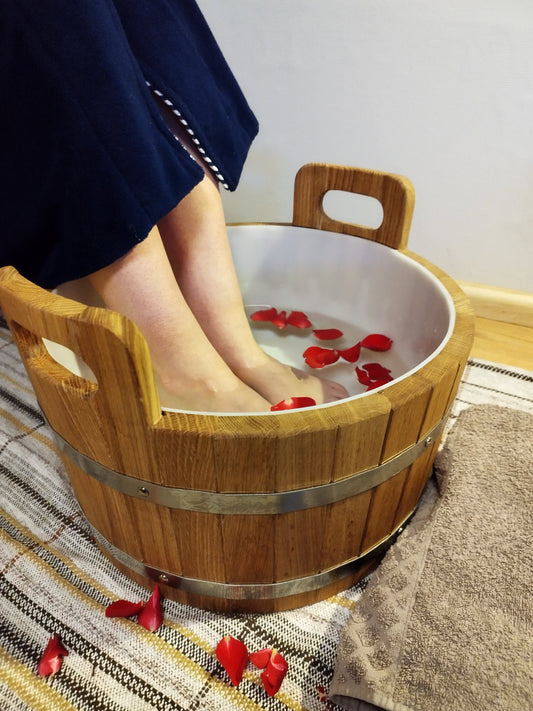 Oak foot bath with handles 25l ( Handmade)