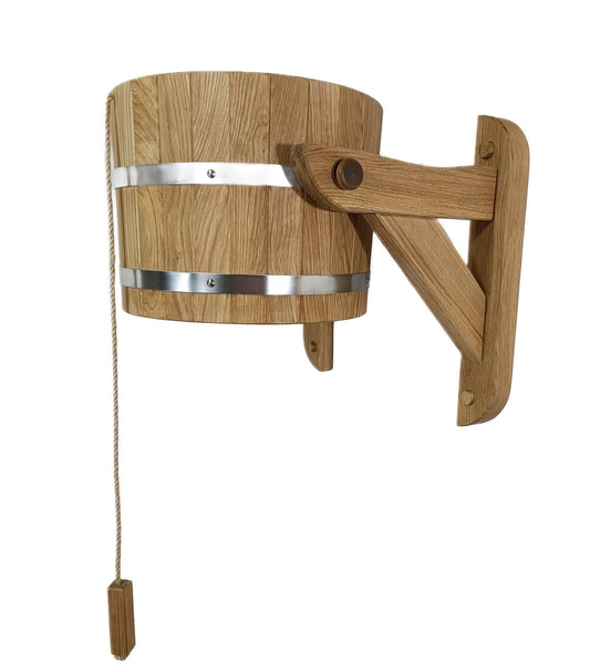 Sauna bucket shower 20l  with rope pull/ sauna waterfall / extreme shower / Oak shower/ Sauna Accessories