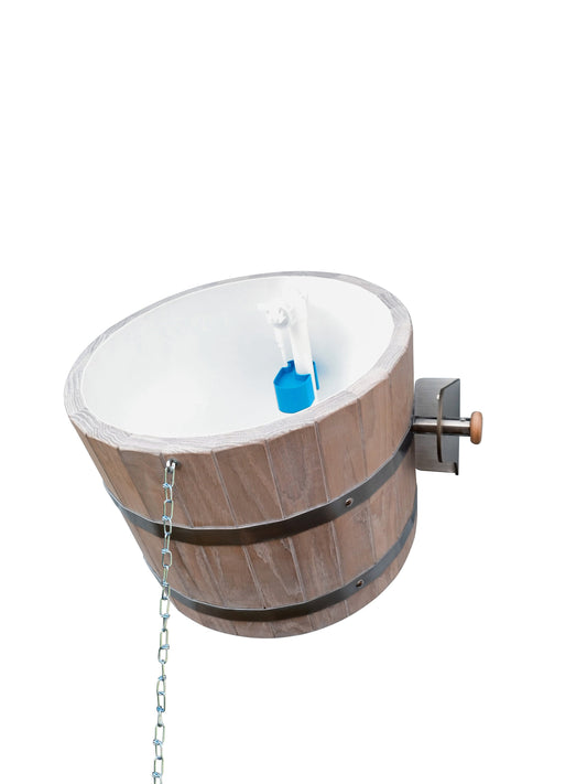 Whitewashed  oak sauna bucket shower 12l