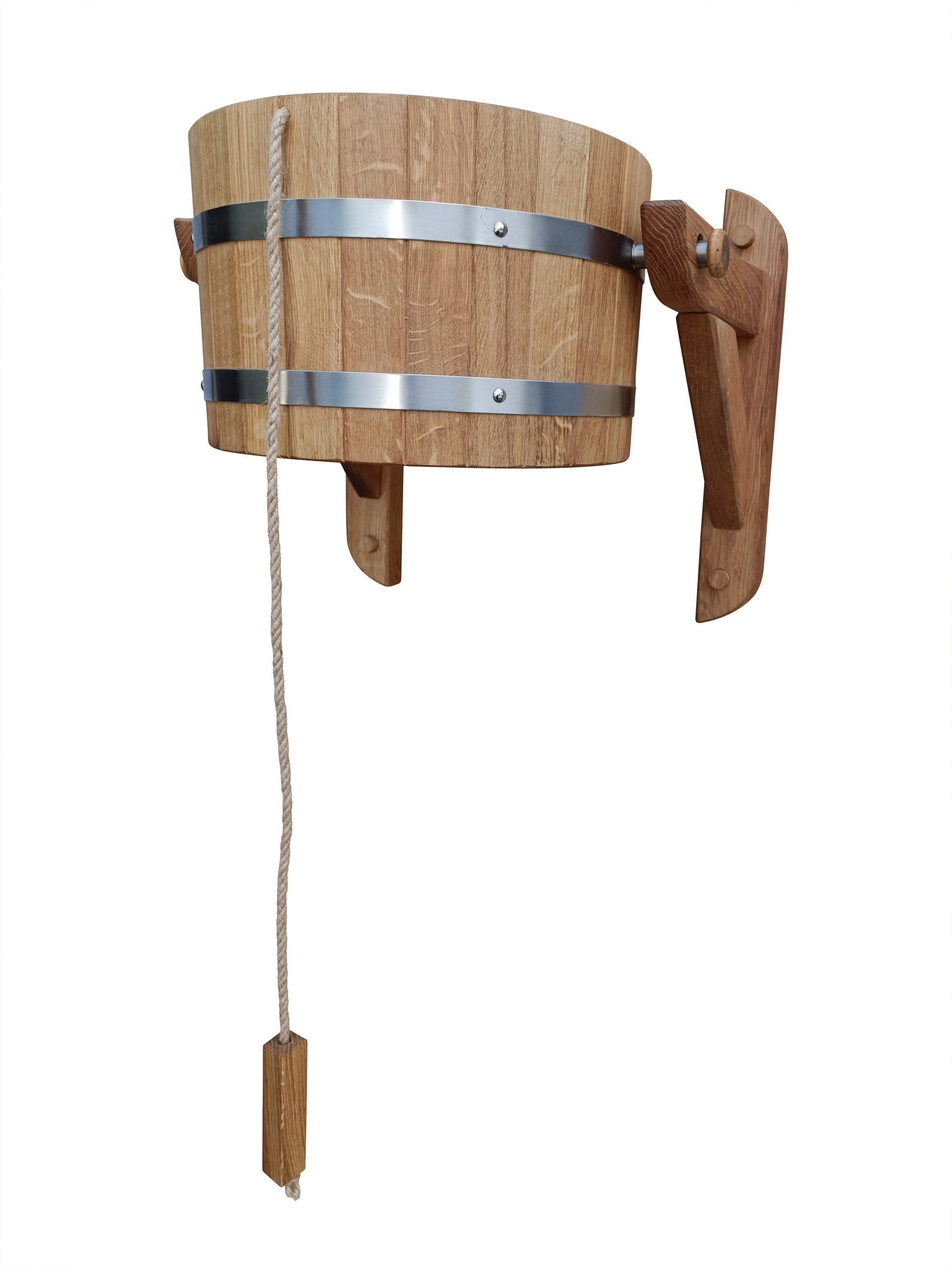 Sauna cold water shower (oak) 12l  with rope pull