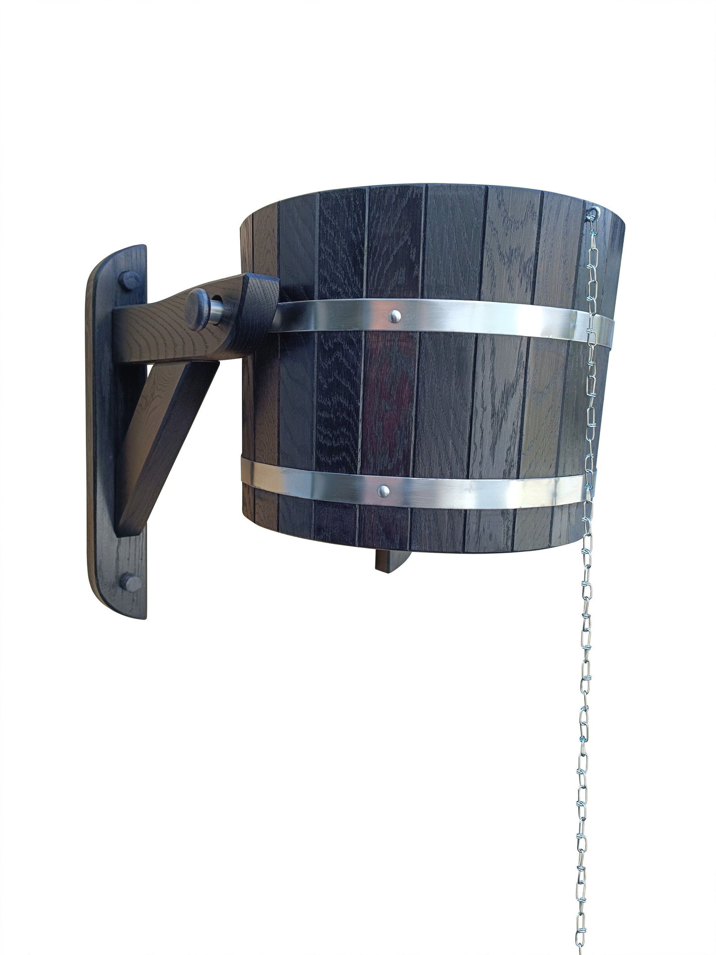 Black oak sauna bucket shower 20l