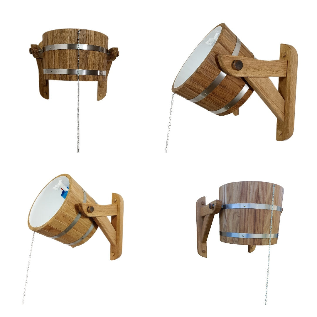 Oak sauna waterfall shower 12/ 20/ 30 litres