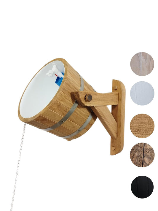 Sauna waterfall  with wooden (oak) holders in 5 colours (20 litres)